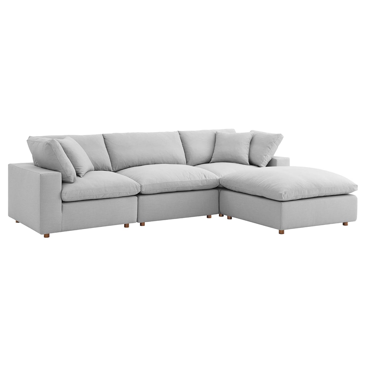 Commix 4 Piece Down Filled Overstuffed Sectional Sofa Set