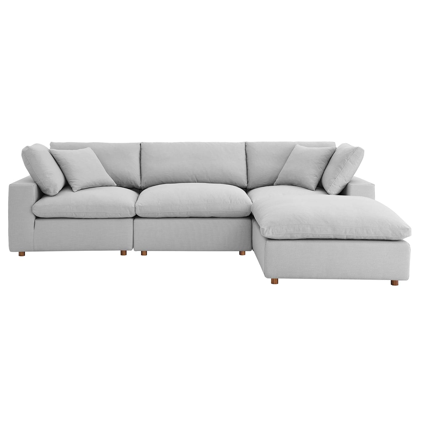 Commix 4 Piece Down Filled Overstuffed Sectional Sofa Set