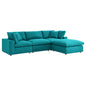 Commix 4 Piece Down Filled Overstuffed Sectional Sofa Set