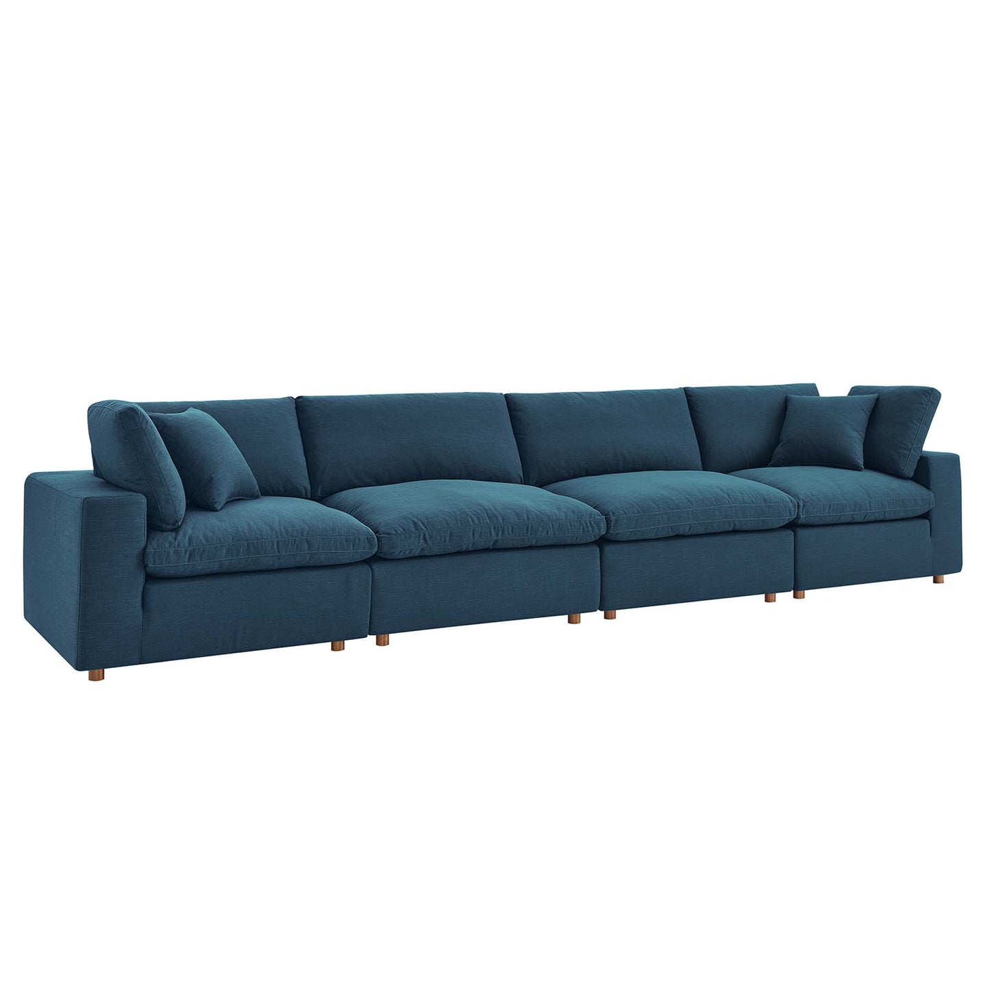 Commix 4 Piece Down Filled Overstuffed Sectional Sofa Set