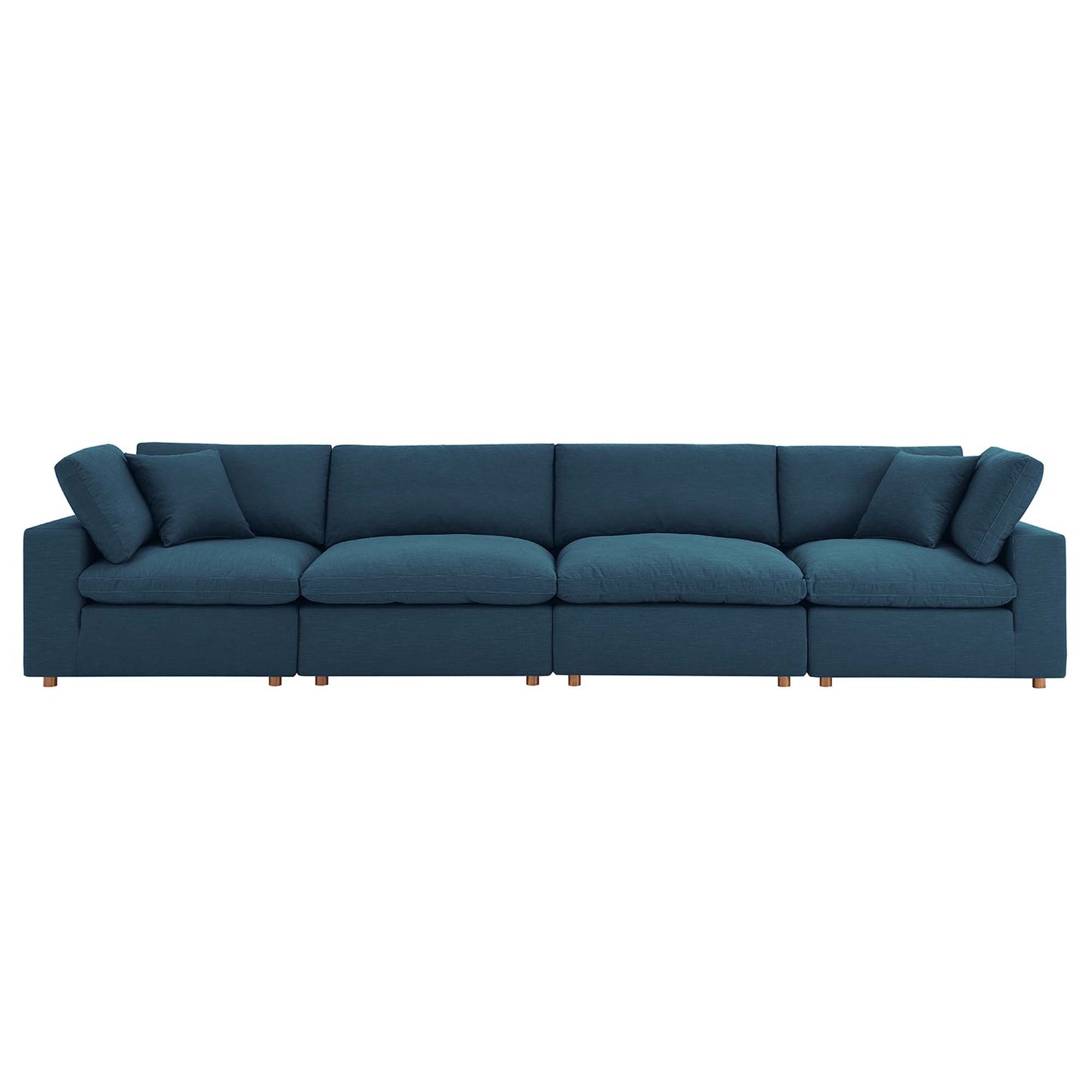 Commix 4 Piece Down Filled Overstuffed Sectional Sofa Set