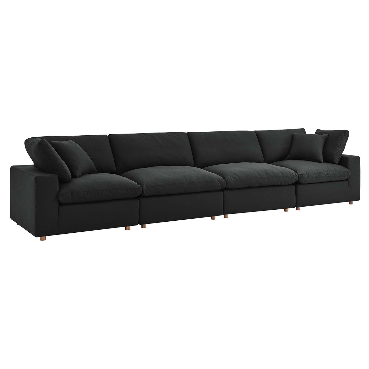 Commix 4 Piece Down Filled Overstuffed Sectional Sofa Set