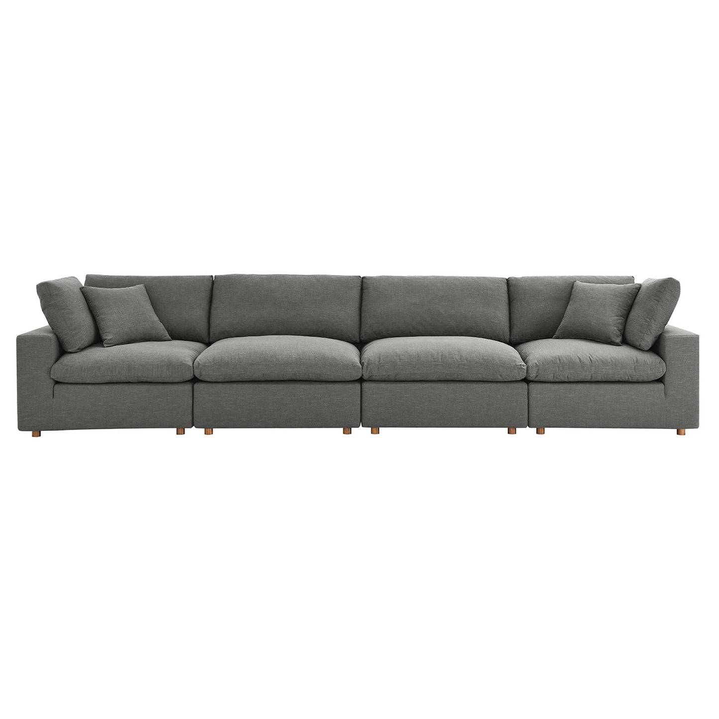 Commix 4 Piece Down Filled Overstuffed Sectional Sofa Set