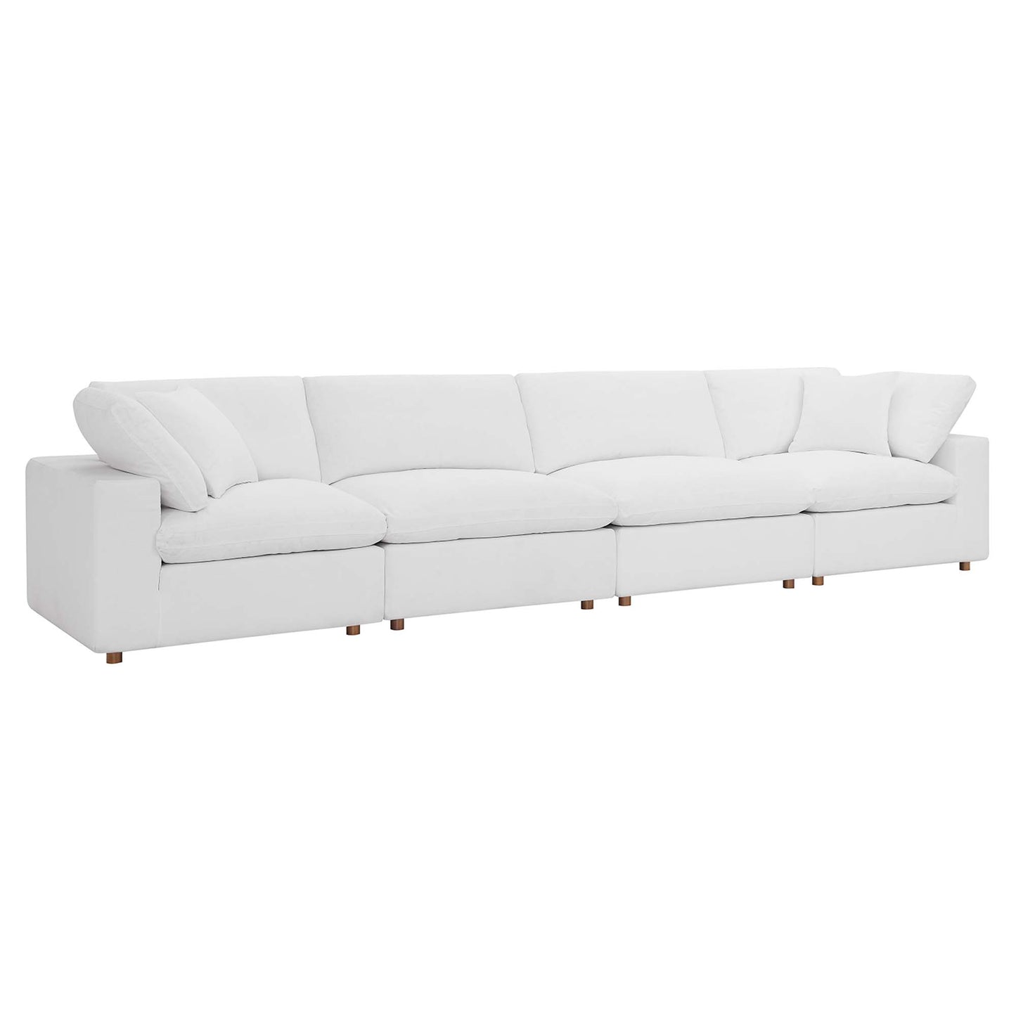 Commix 4 Piece Down Filled Overstuffed Sectional Sofa Set