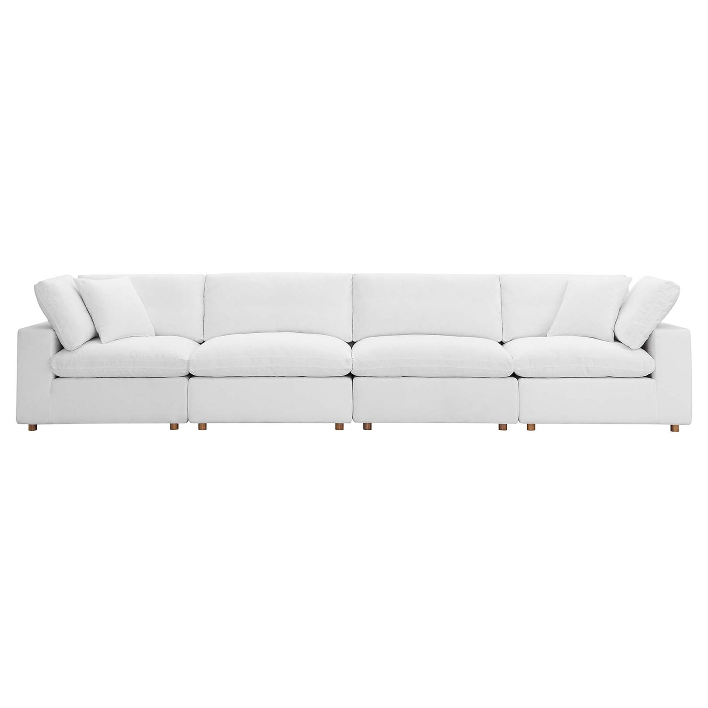 Commix 4 Piece Down Filled Overstuffed Sectional Sofa Set