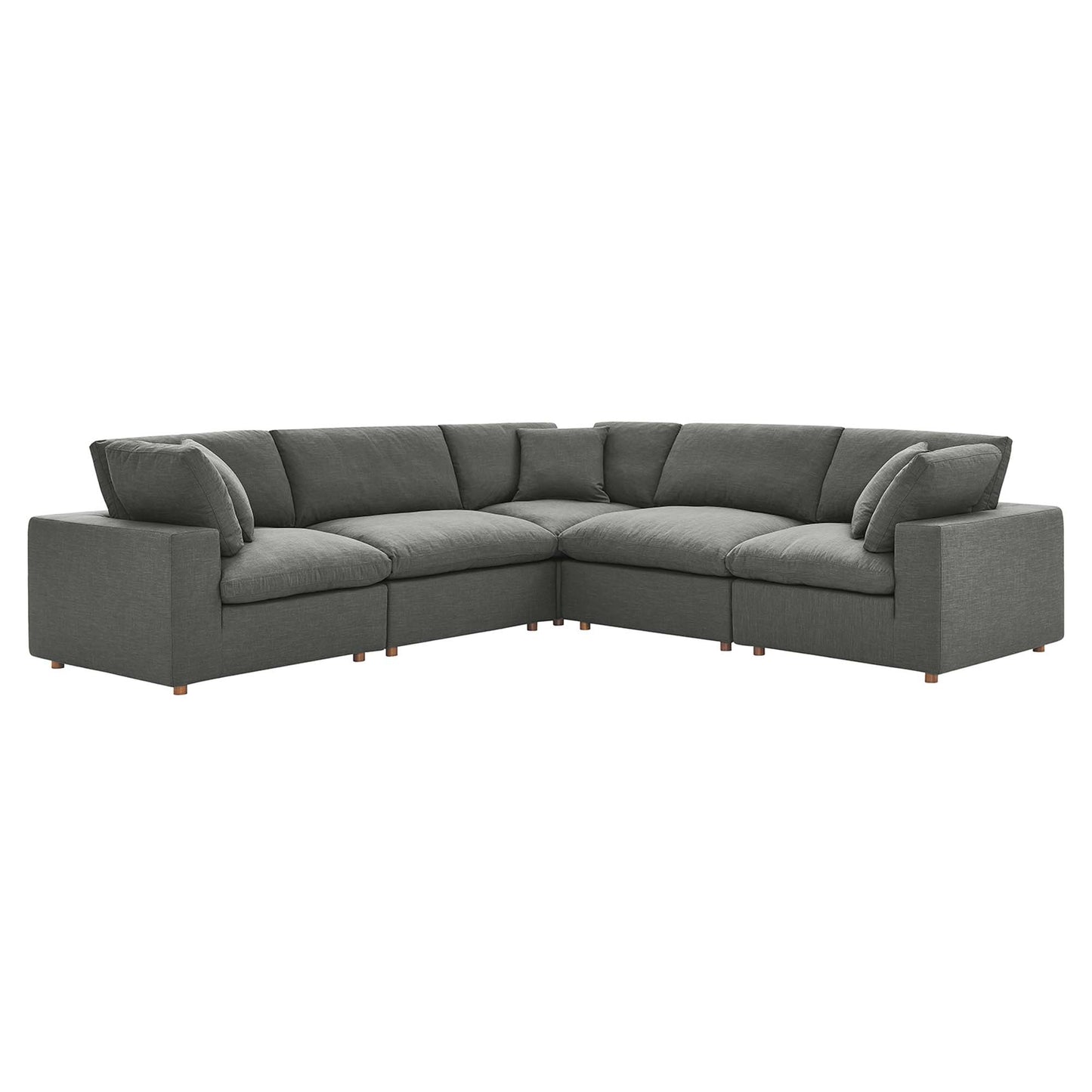 Commix 5 Piece Down Filled Overstuffed Sectional Sofa