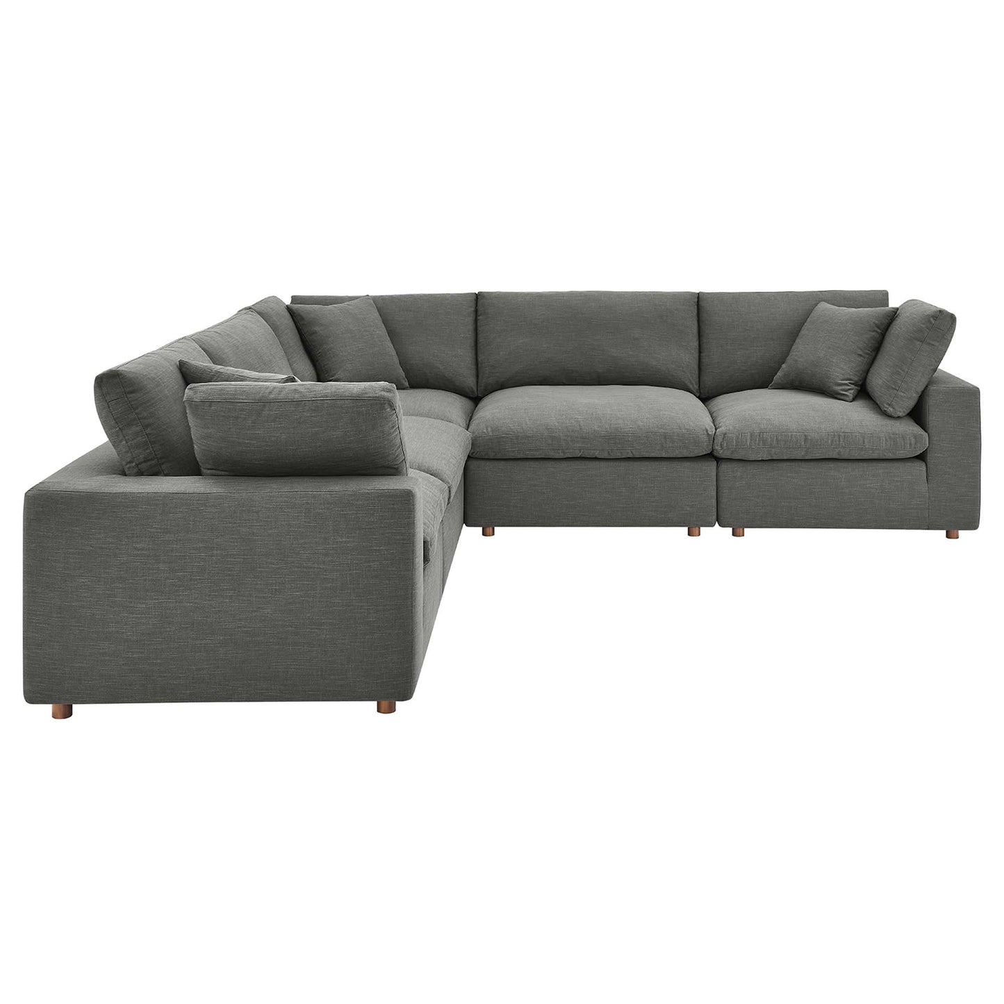 Commix 5 Piece Down Filled Overstuffed Sectional Sofa