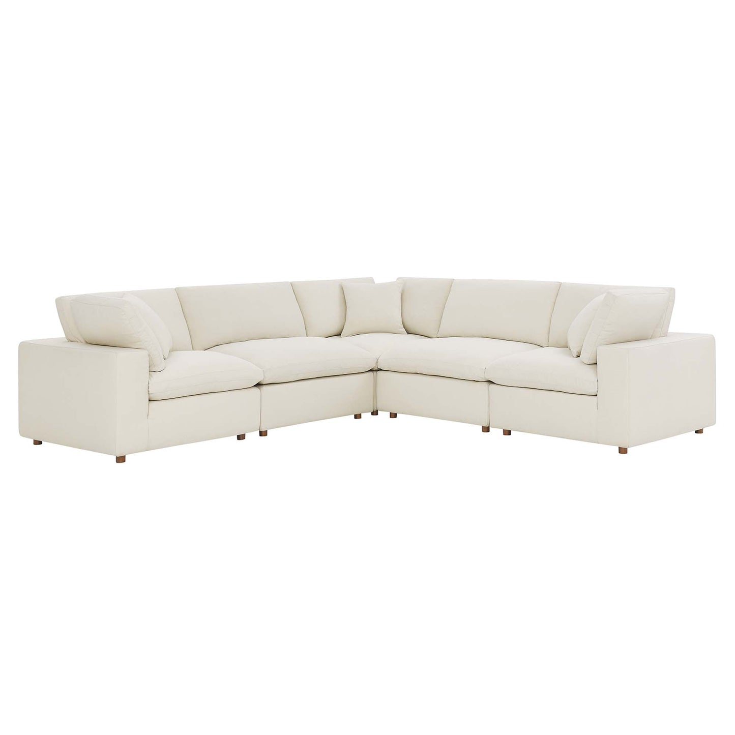 Commix 5 Piece Down Filled Overstuffed Sectional Sofa