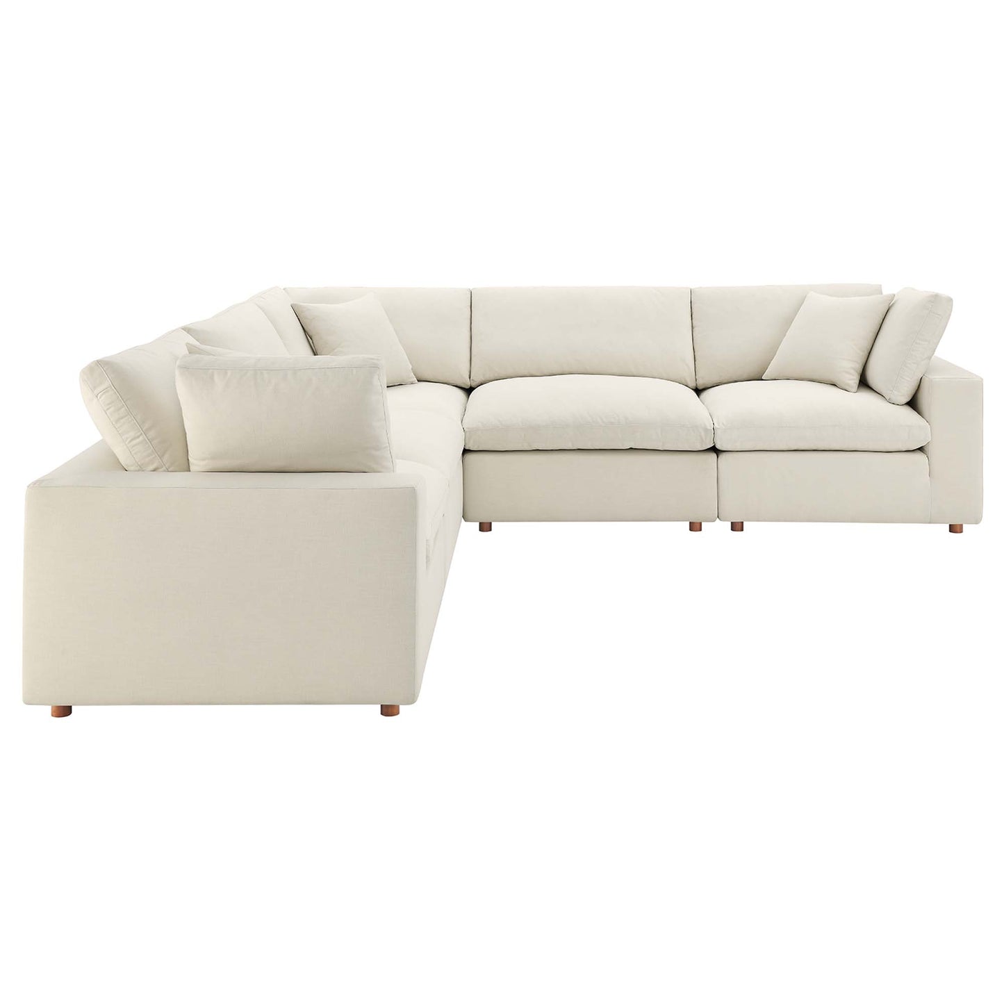 Commix 5 Piece Down Filled Overstuffed Sectional Sofa