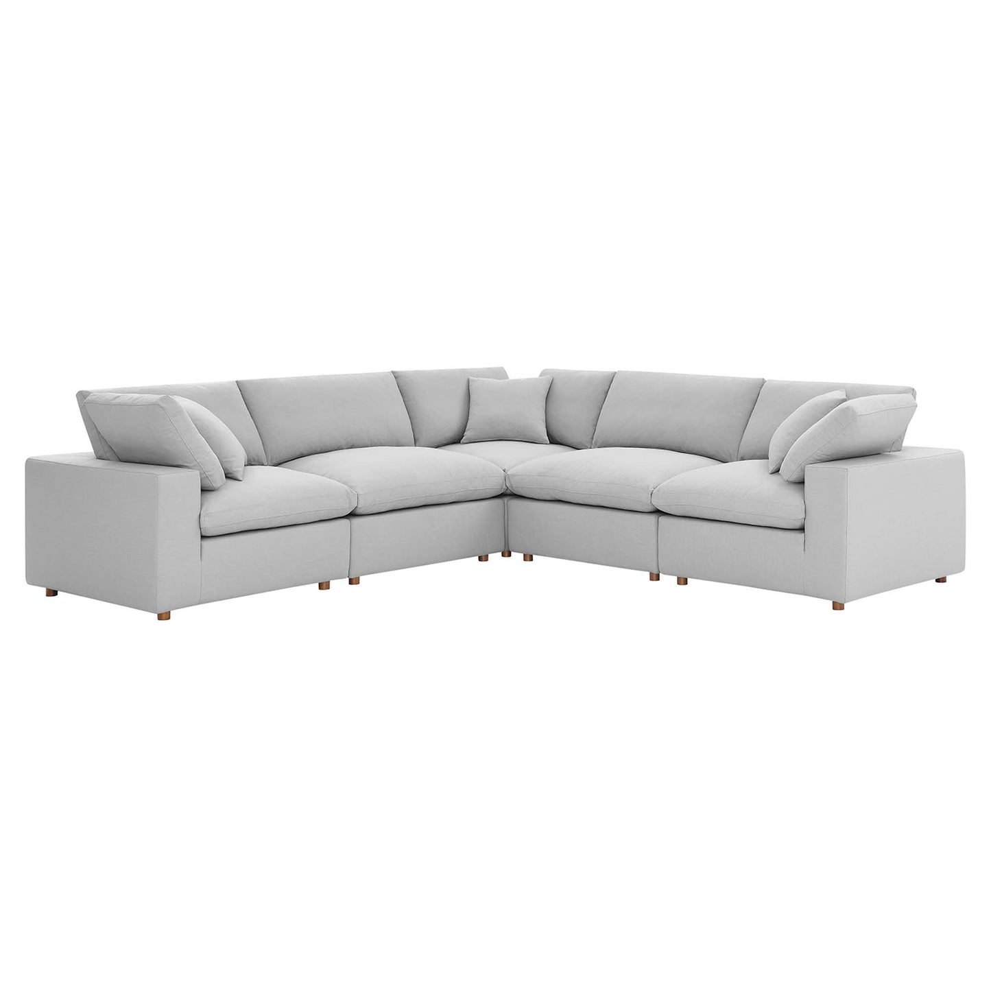 Commix 5 Piece Down Filled Overstuffed Sectional Sofa