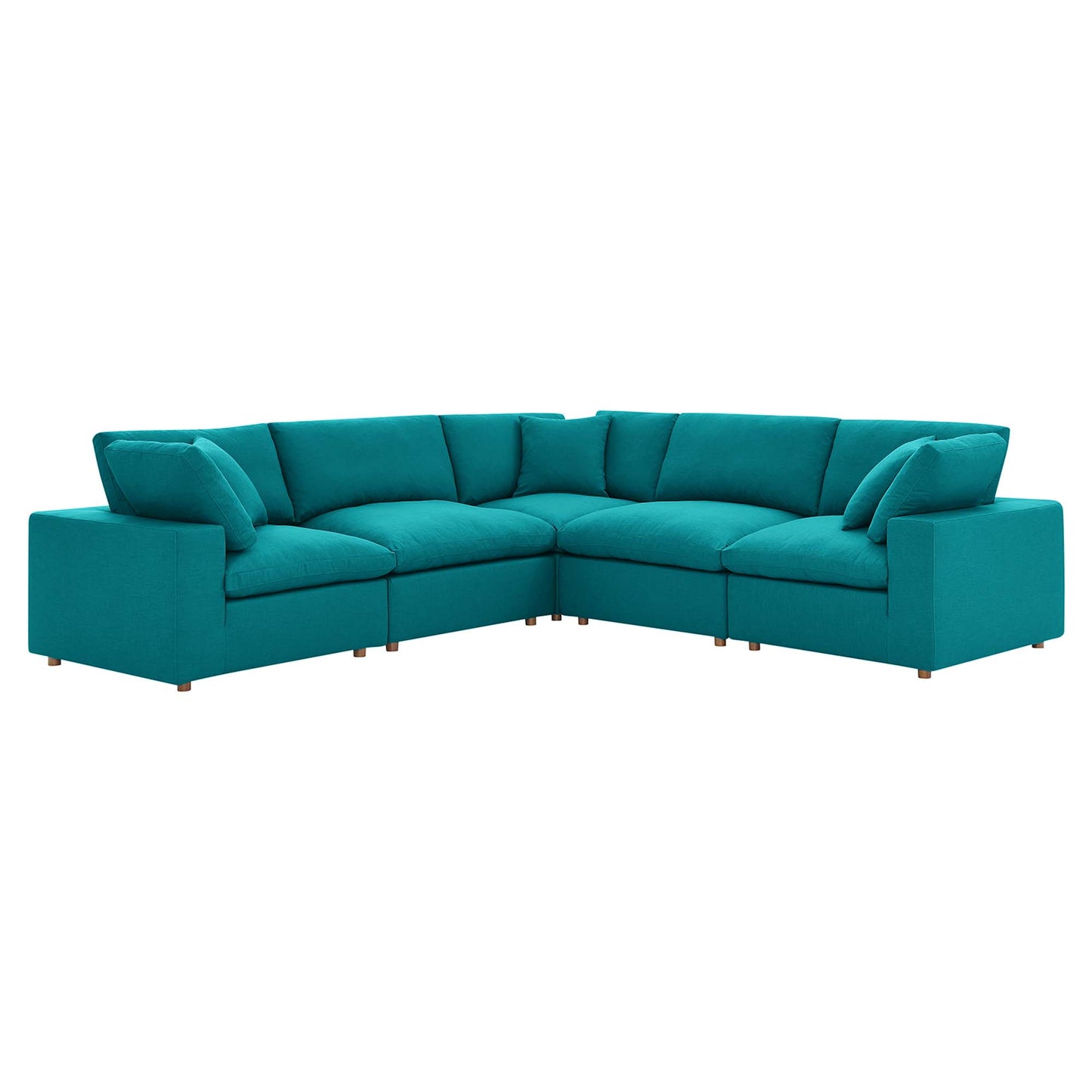 Commix 5 Piece Down Filled Overstuffed Sectional Sofa