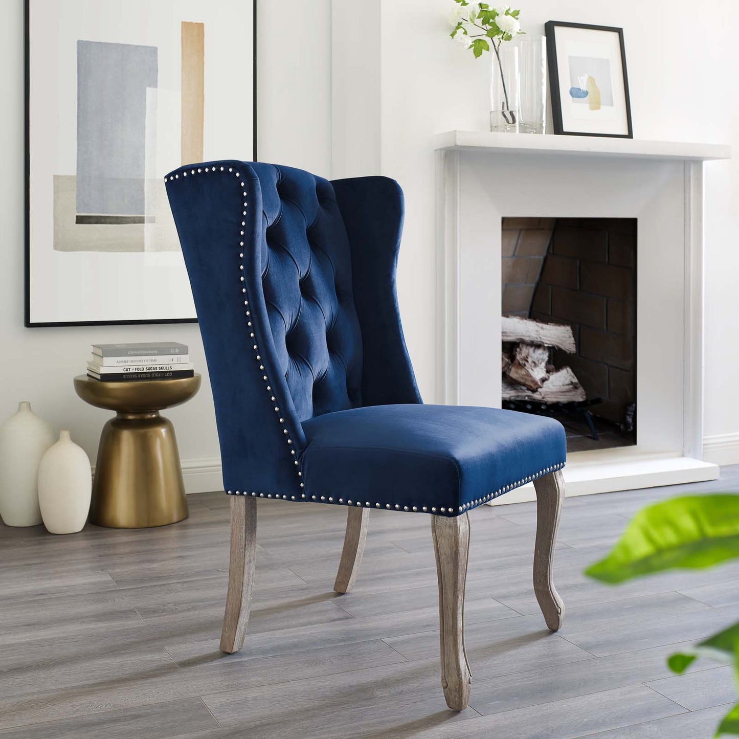 Apprise French Vintage Dining Performance Velvet Side Chair