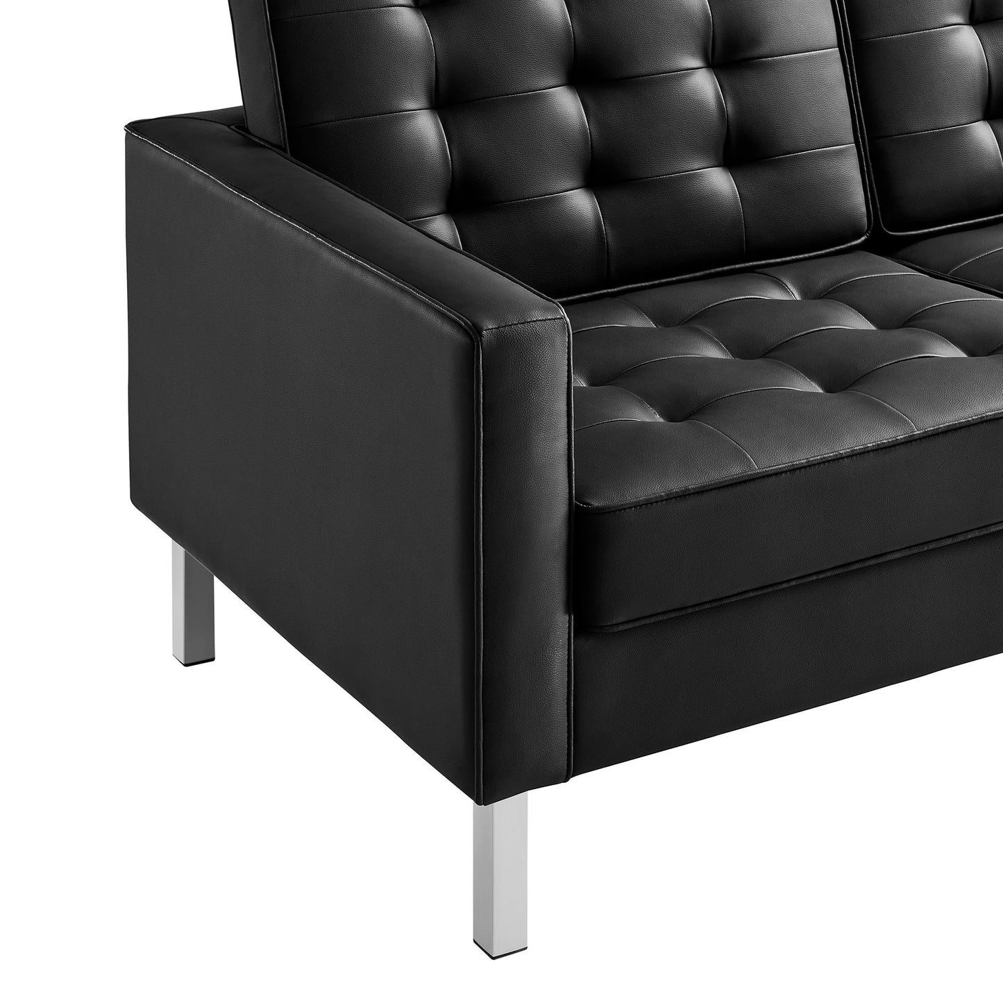 Loft Tufted Vegan Leather Sofa