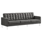 Loft Tufted Vegan Leather Sofa