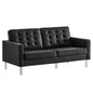 Loft Tufted Vegan Leather Loveseat