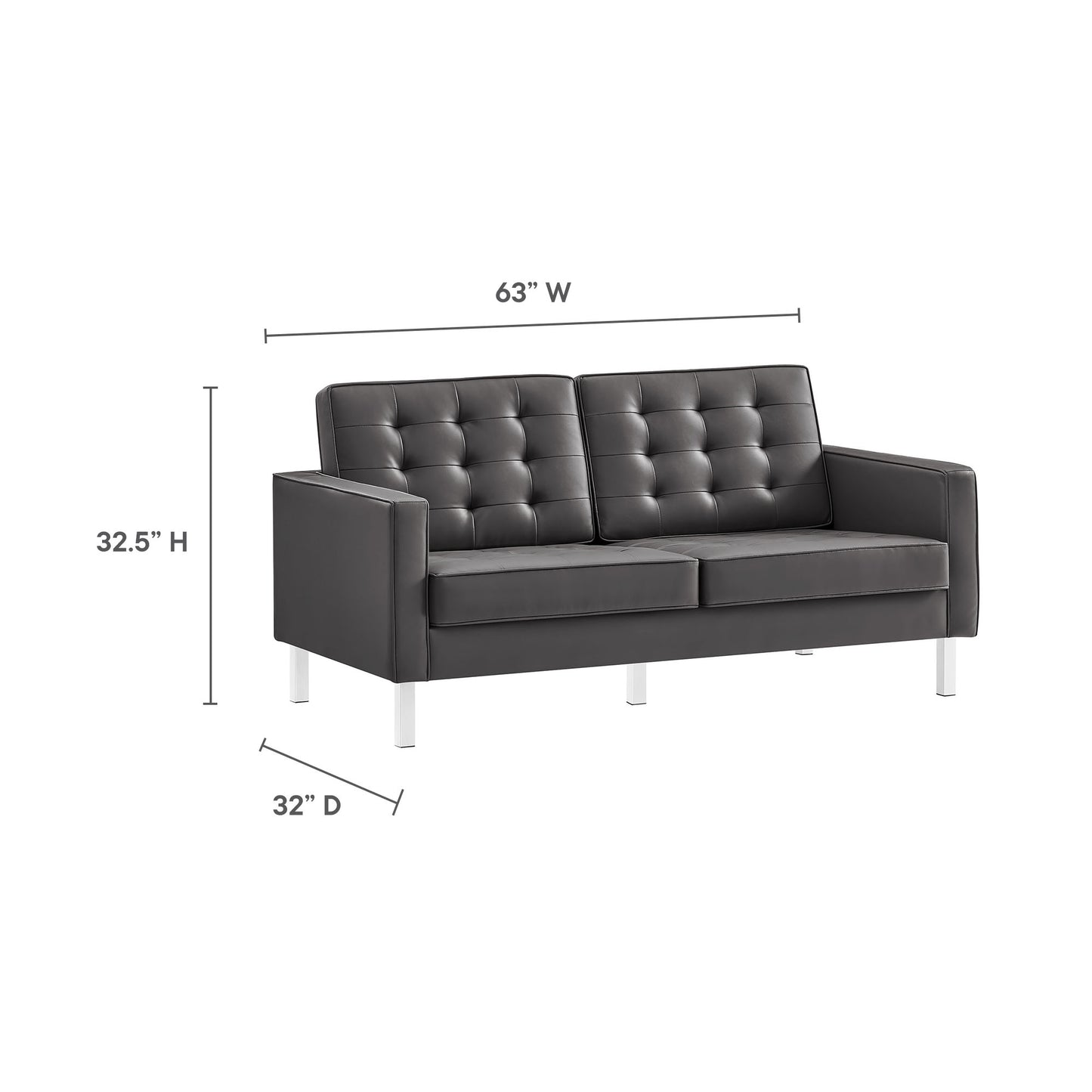 Loft 2-Piece Tufted Vegan Leather Furniture Set