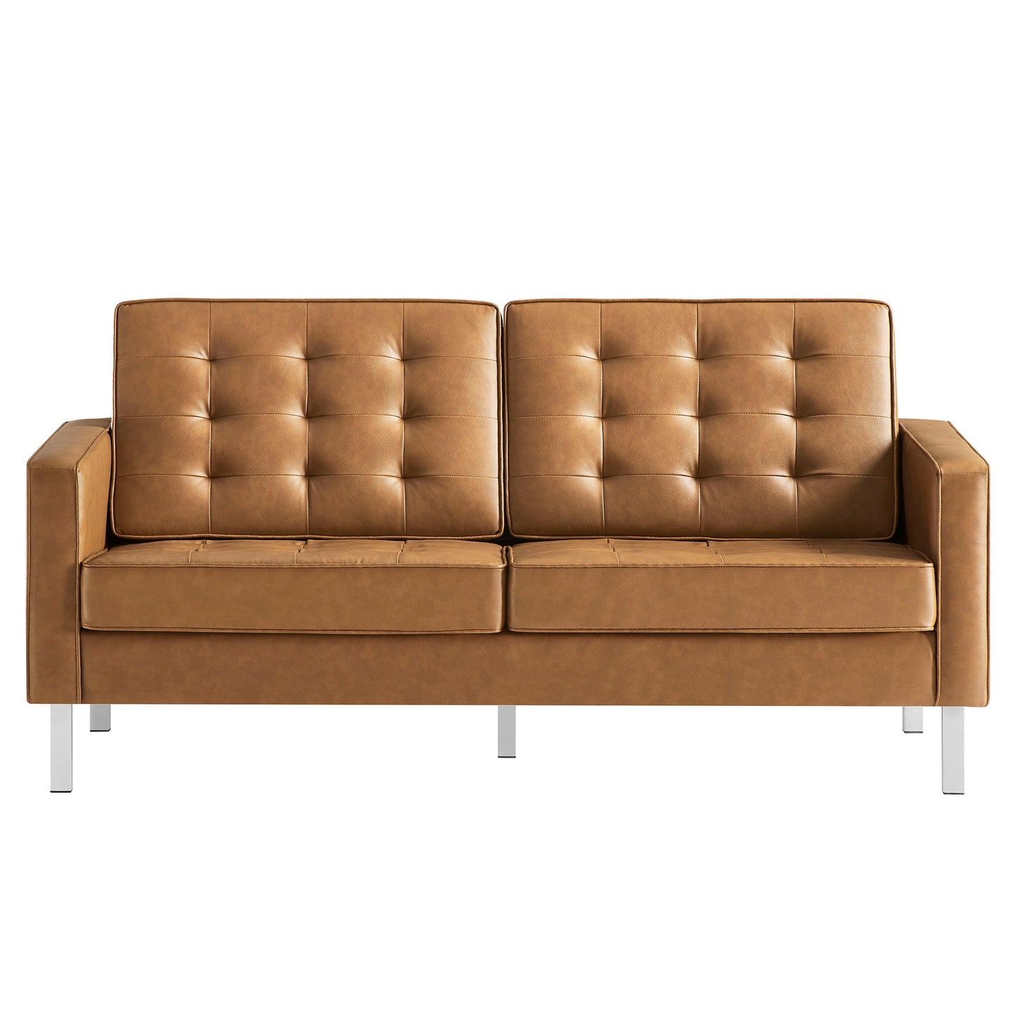 Loft 3 Piece Tufted Upholstered Faux Leather Set