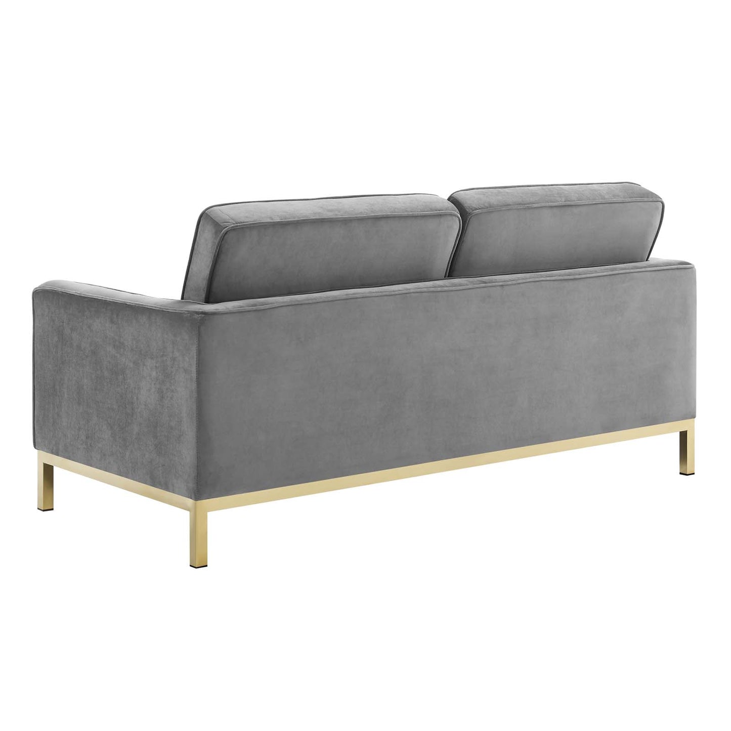 Loft Gold Stainless Steel Leg Performance Velvet Loveseat