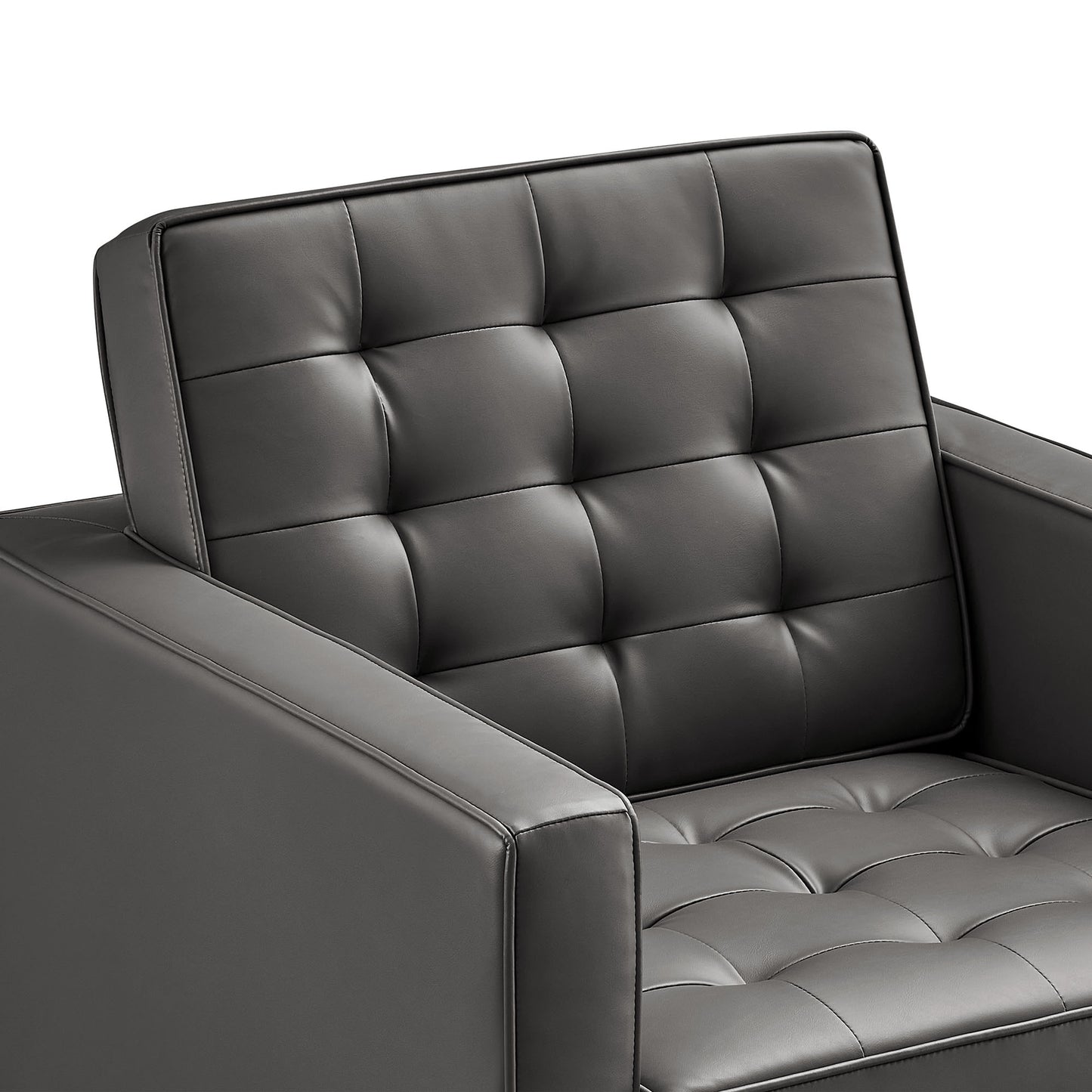 Loft Tufted Vegan Leather Armchair