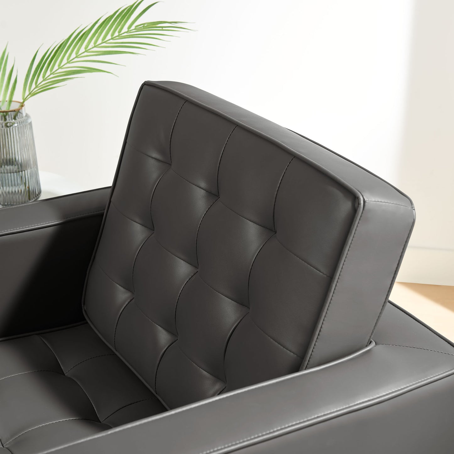 Loft Tufted Vegan Leather Armchair