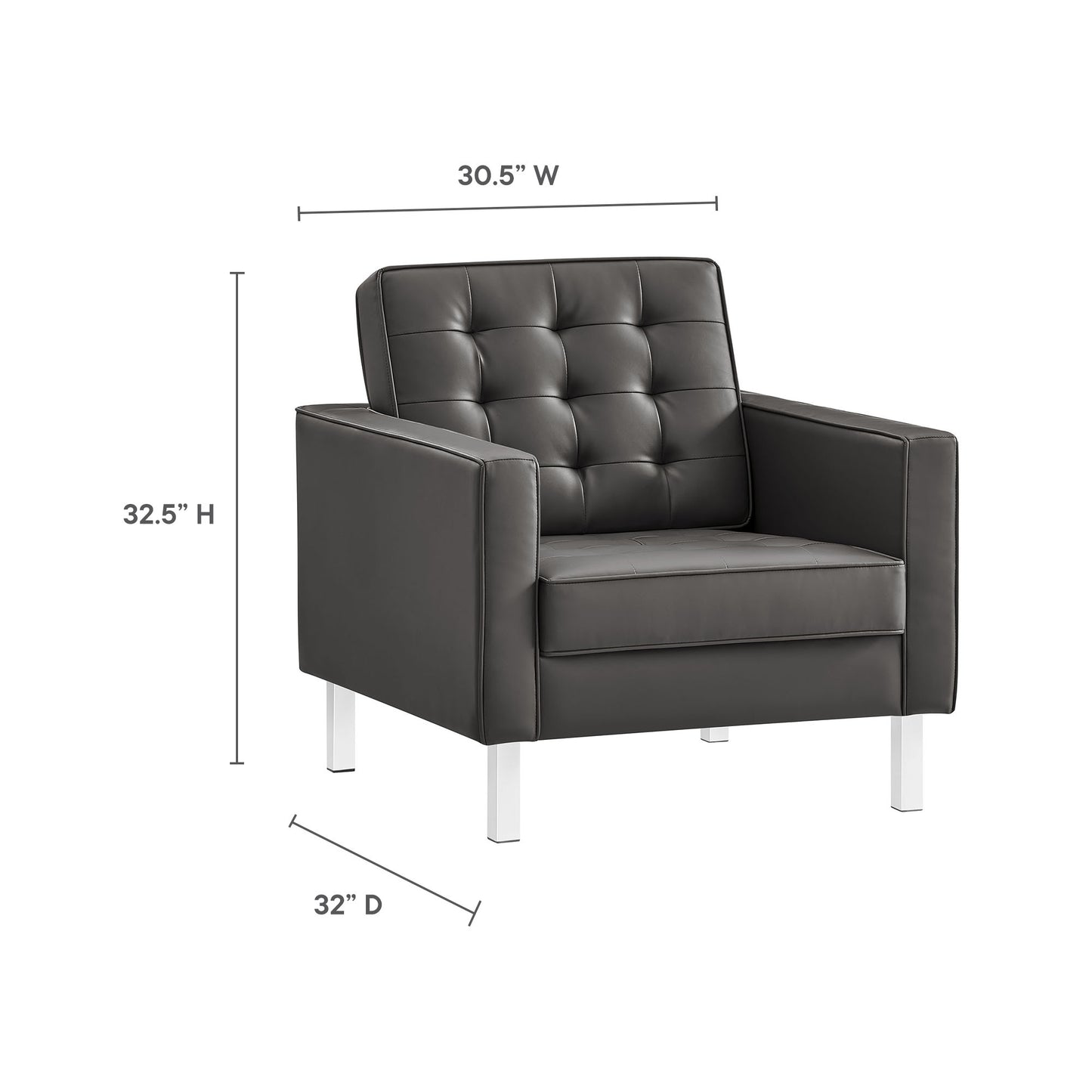 Loft Tufted Vegan Leather Armchair