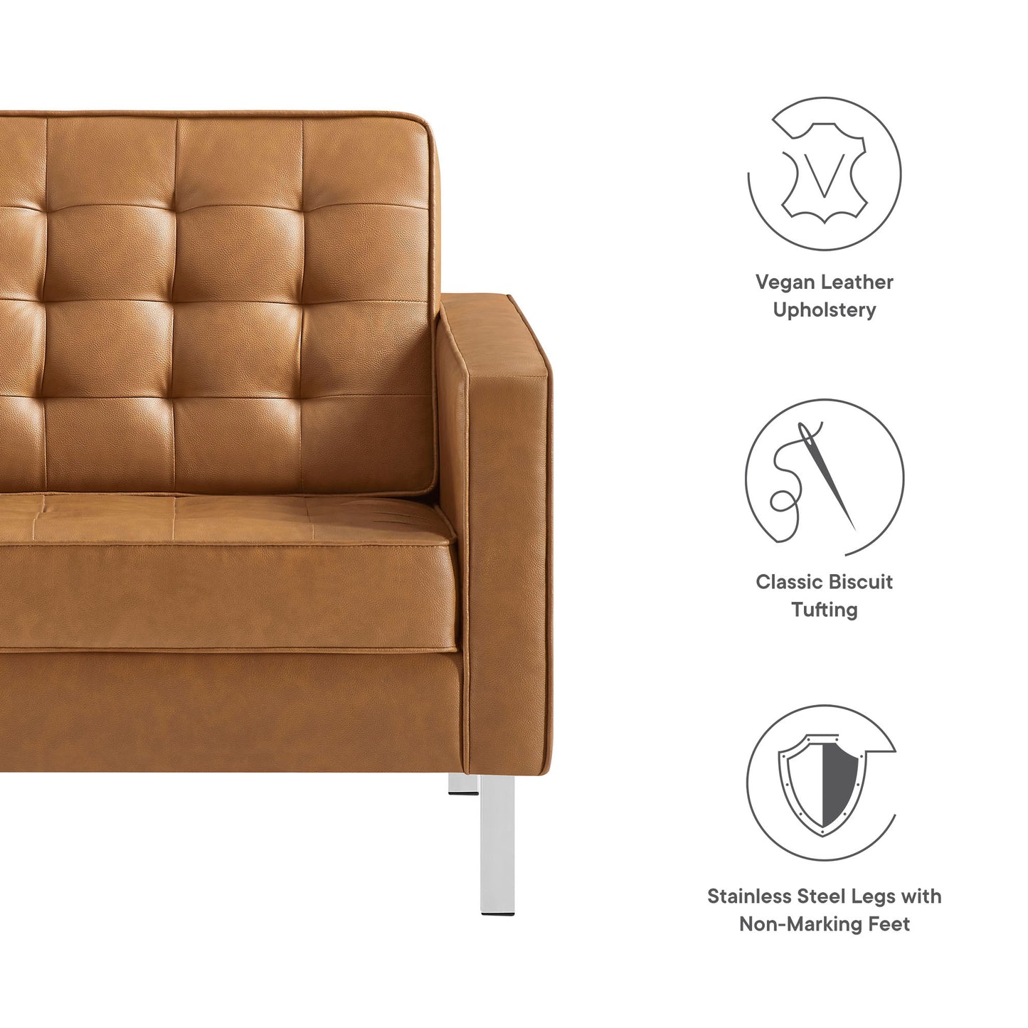 Loft Tufted Vegan Leather Armchair