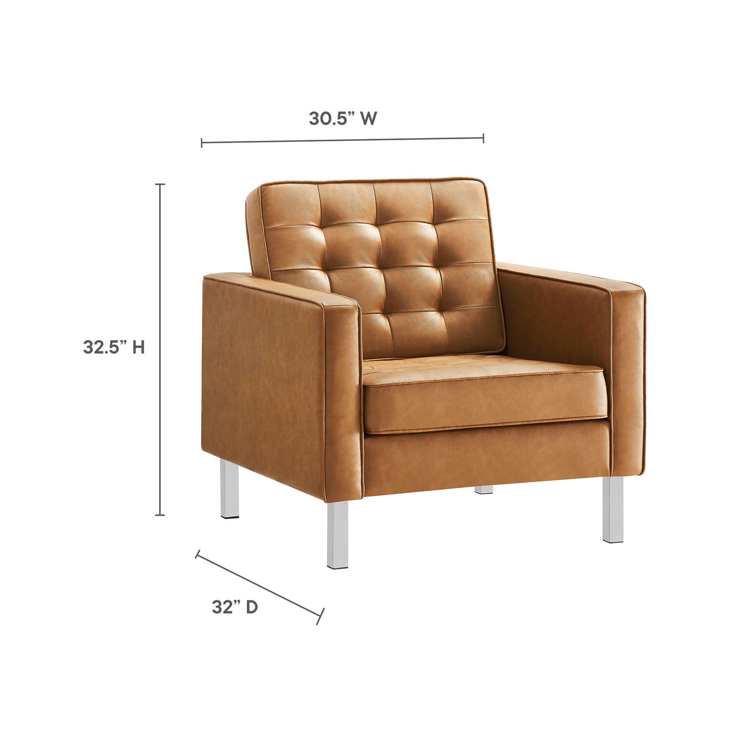 Loft Tufted Vegan Leather Armchair