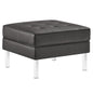 Loft Tufted Vegan Leather Ottoman