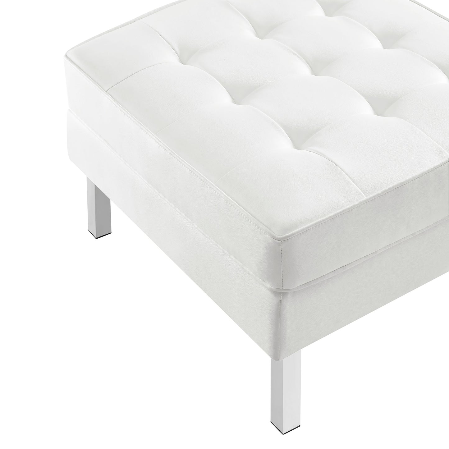 Loft Tufted Vegan Leather Ottoman