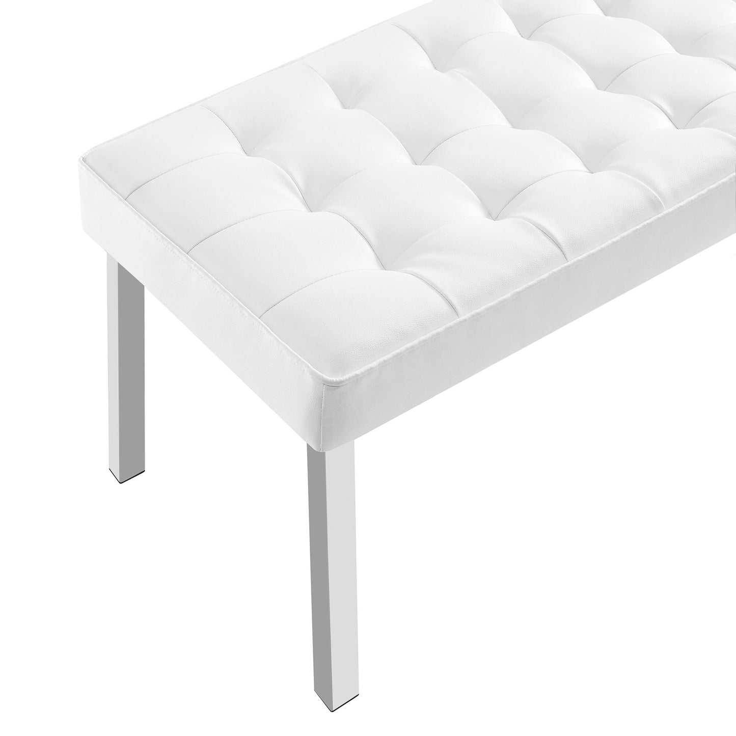 Loft Tufted Vegan Leather Bench