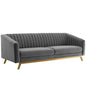 Valiant Vertical Channel Tufted Performance Velvet Sofa