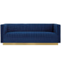 Sanguine Vertical Channel Tufted Performance Velvet Sofa