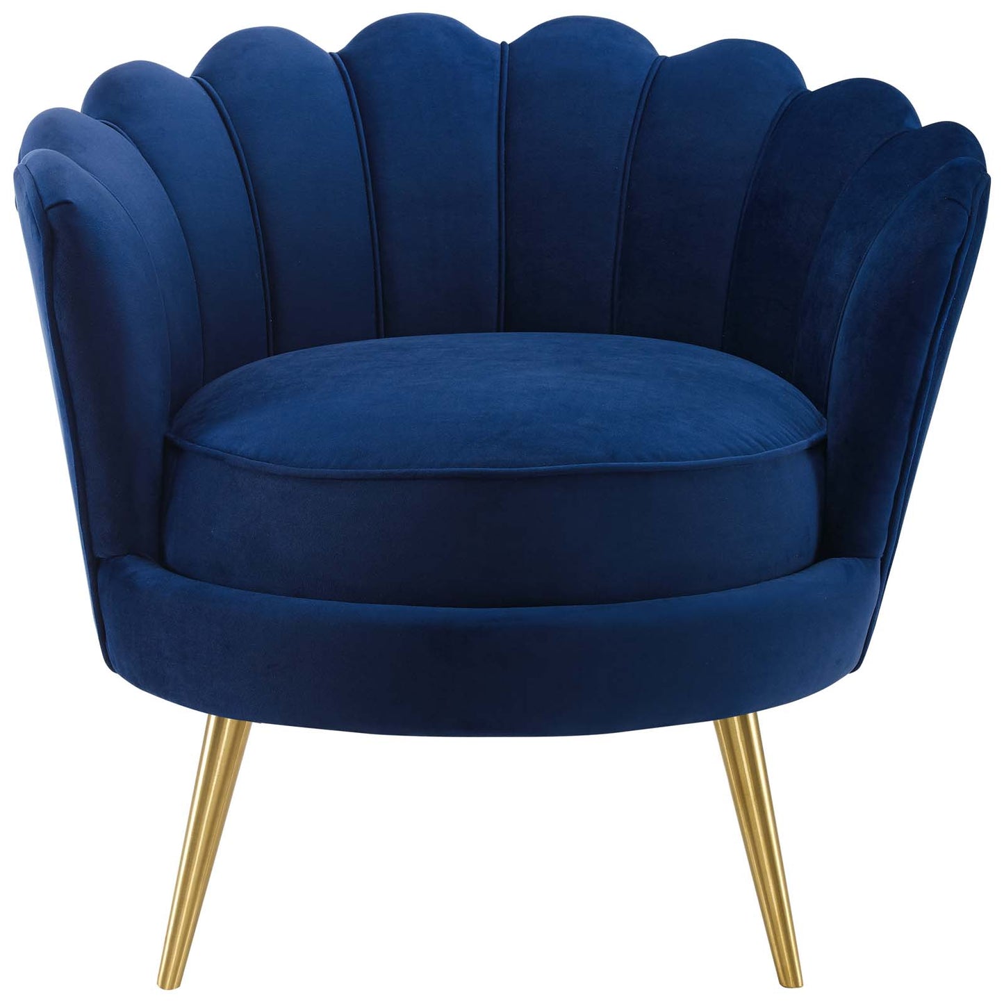 Admire Scalloped Edge Performance Velvet Accent Armchair