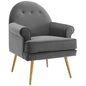 Fauteuil en velours capitonné Revive Performance par Modway