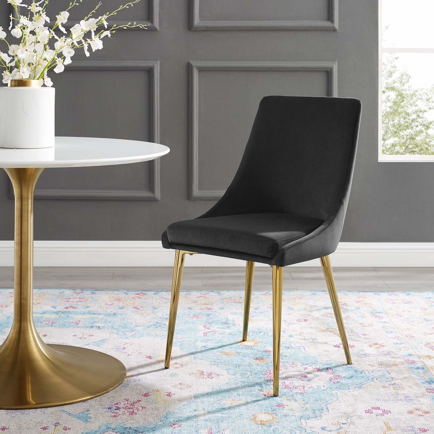 Viscount Modern Accent Performance Velvet Dining Chair