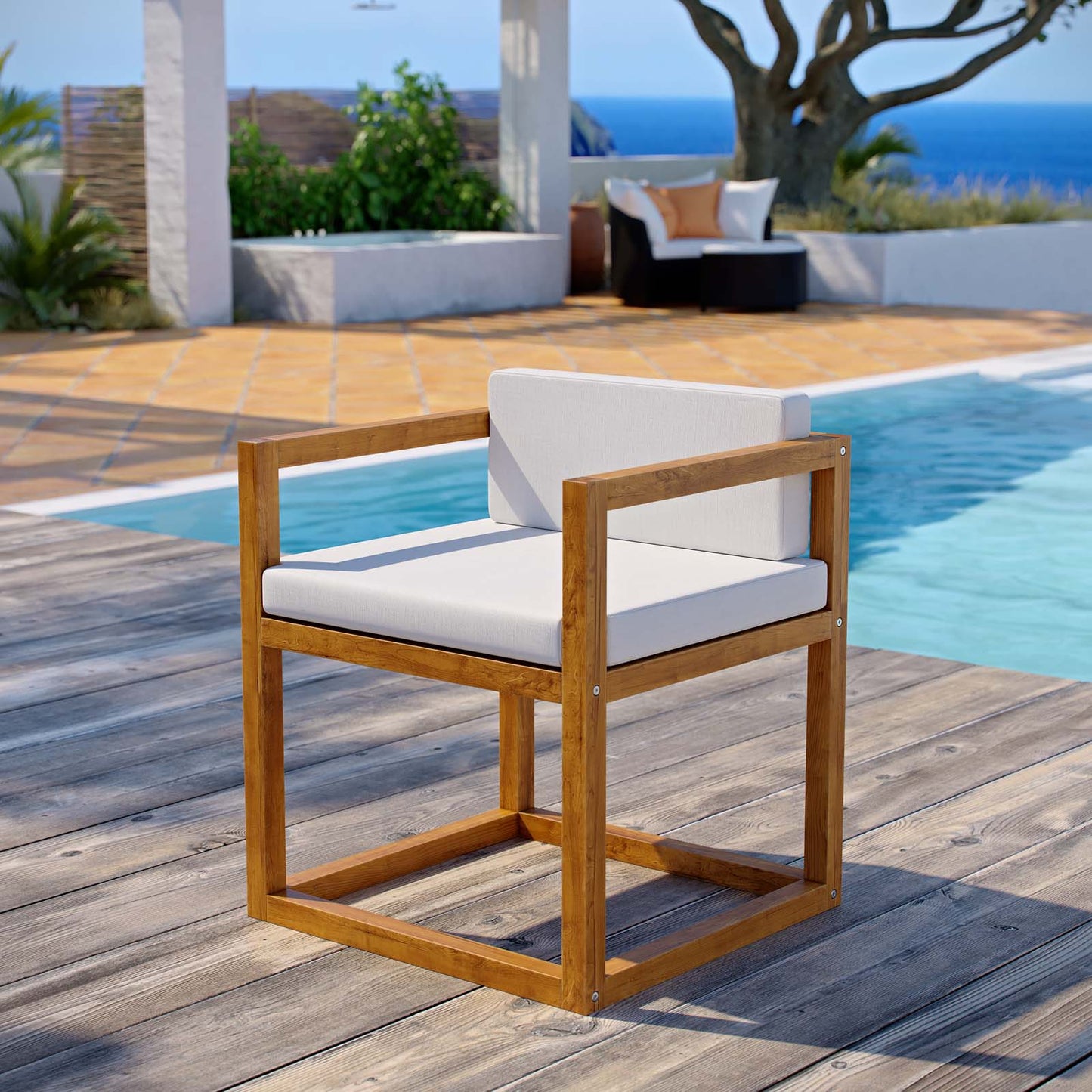 Newbury Accent Outdoor Patio Premium Grade A Teak Wood Armchair