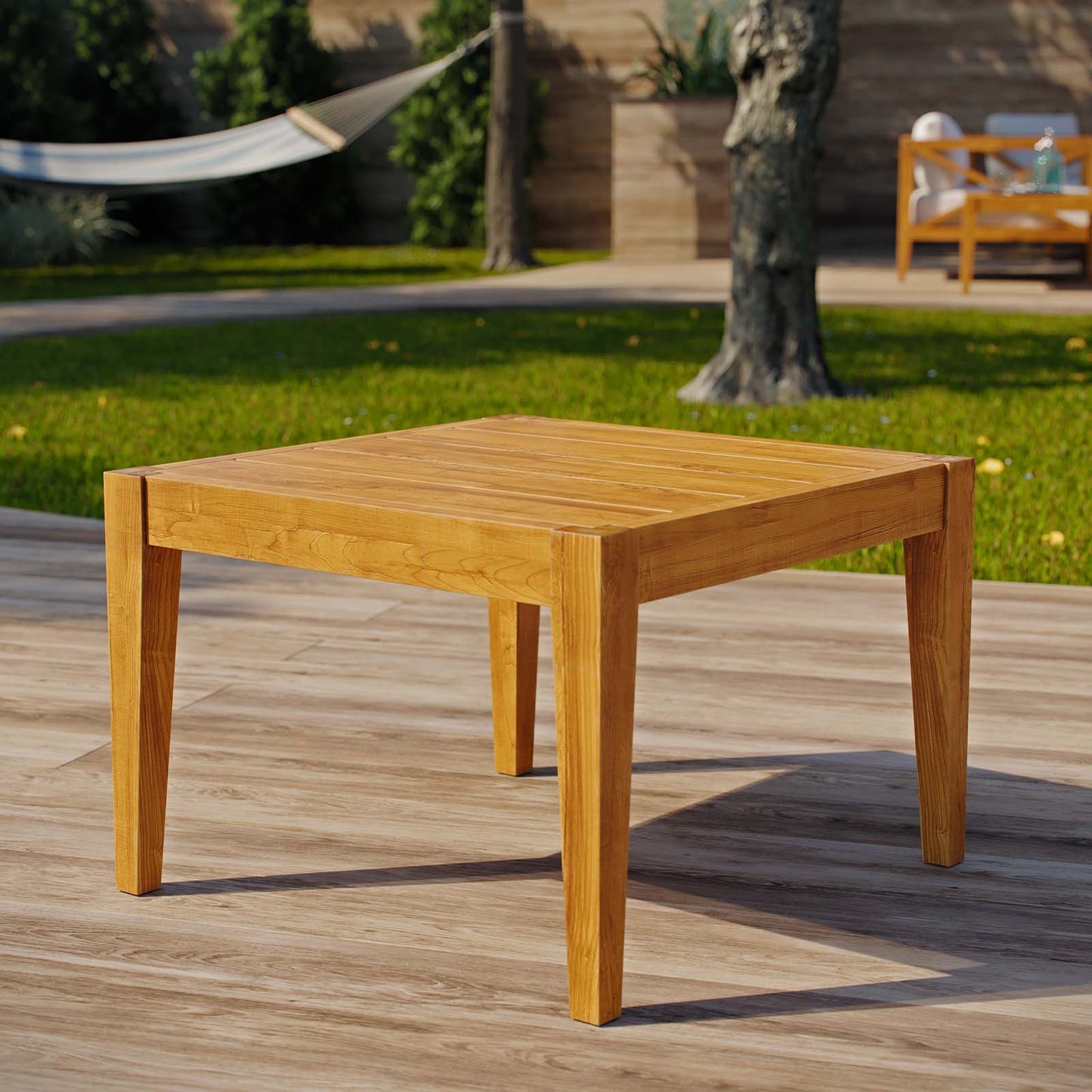 Table d'appoint en bois de teck de qualité supérieure Northlake Outdoor Patio par Modway