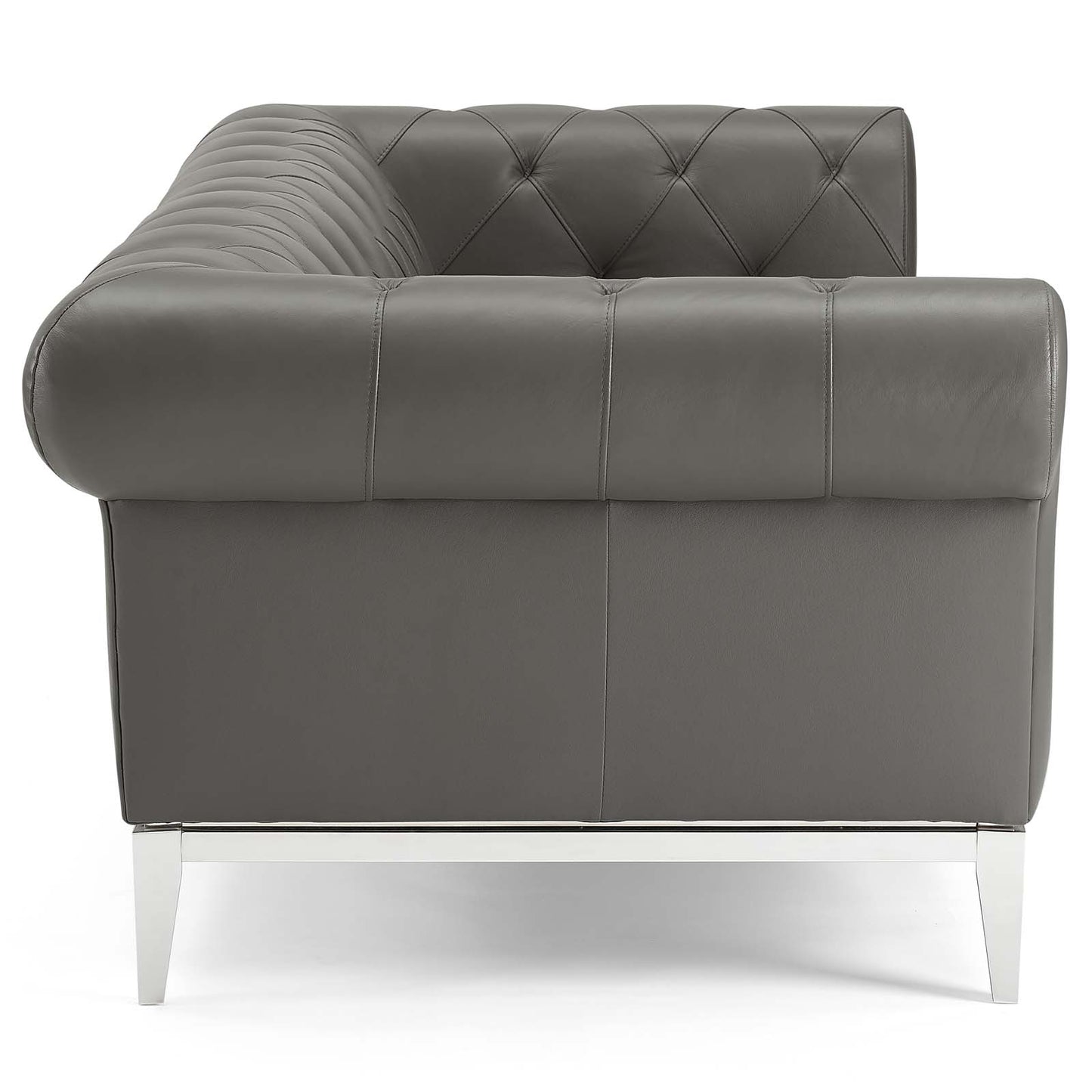 Canapé Chesterfield capitonné en cuir avec boutons Idyll par Modway