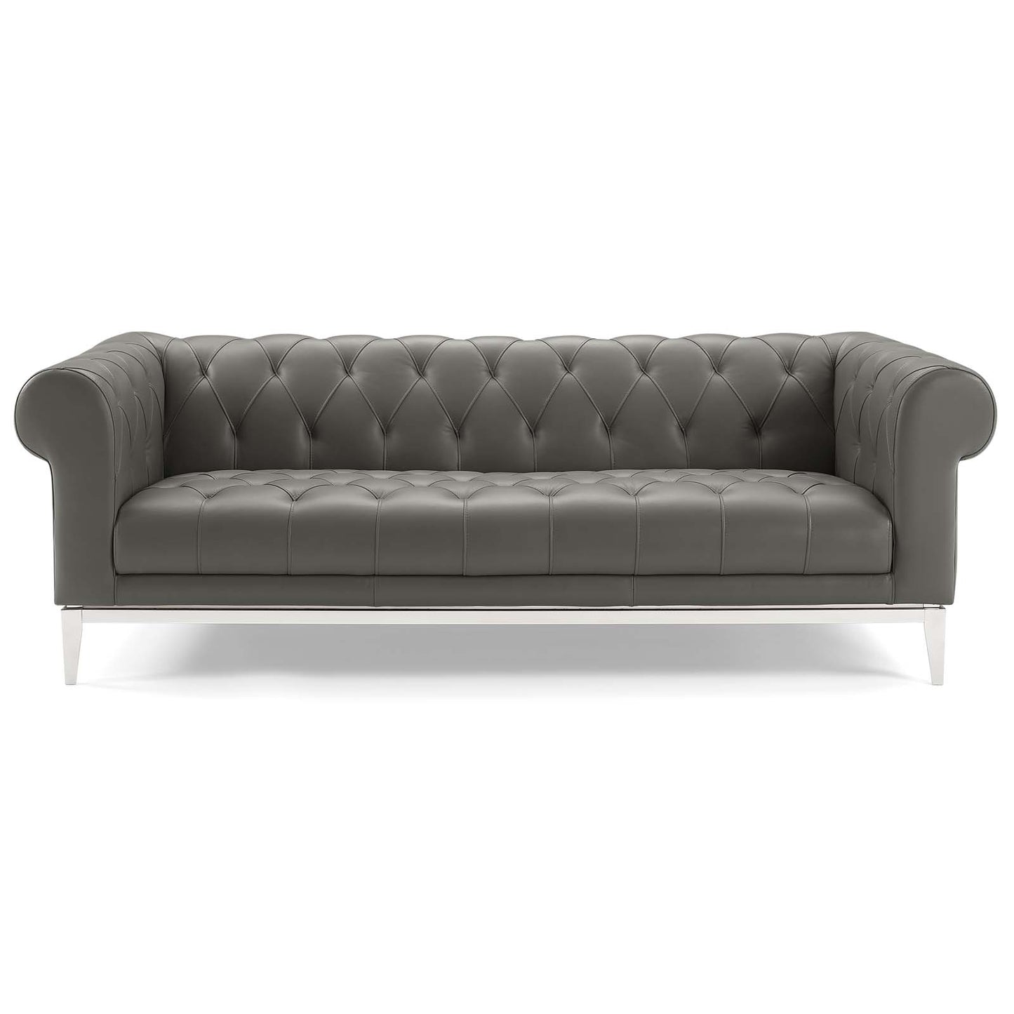 Canapé Chesterfield capitonné en cuir avec boutons Idyll par Modway