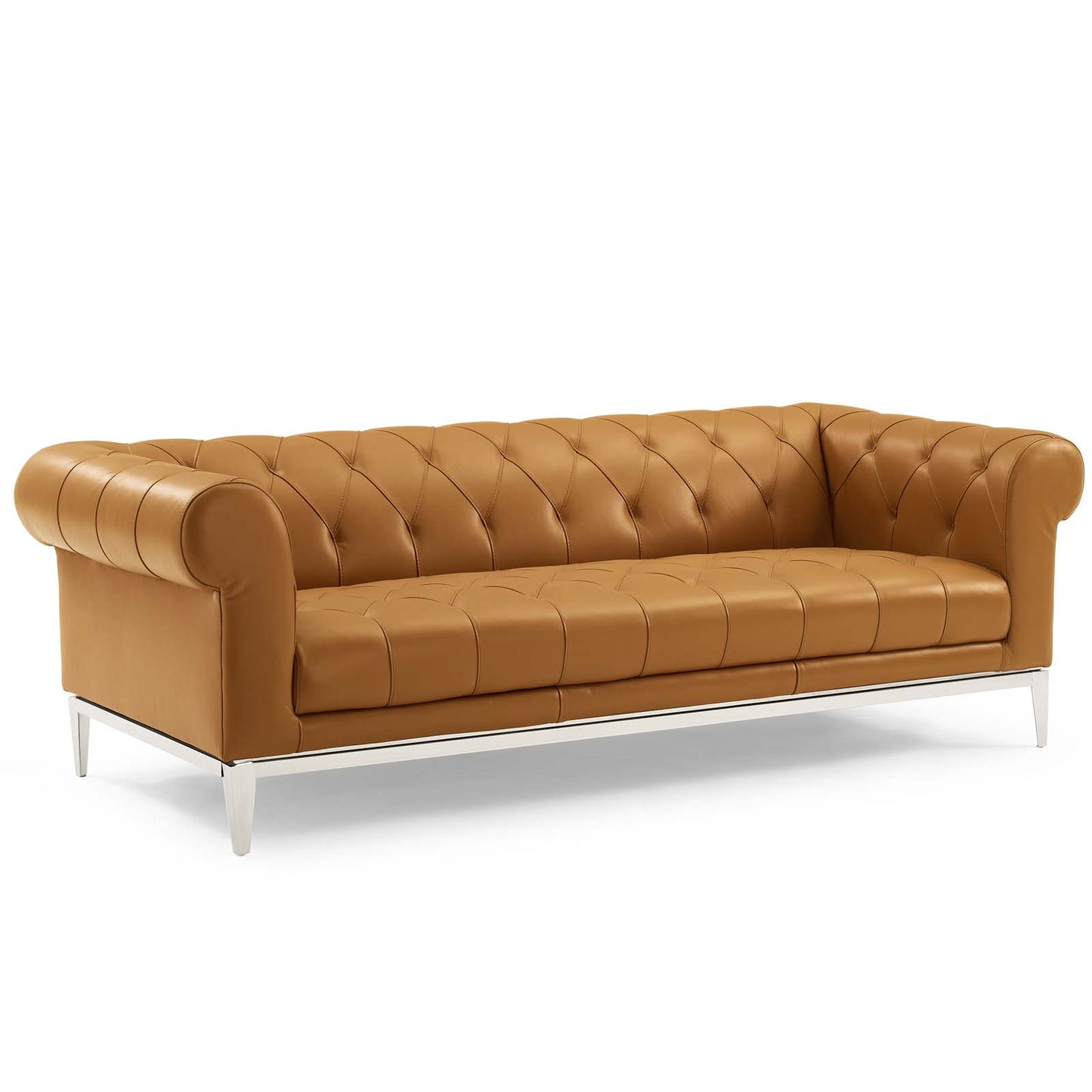 Canapé Chesterfield capitonné en cuir avec boutons Idyll par Modway