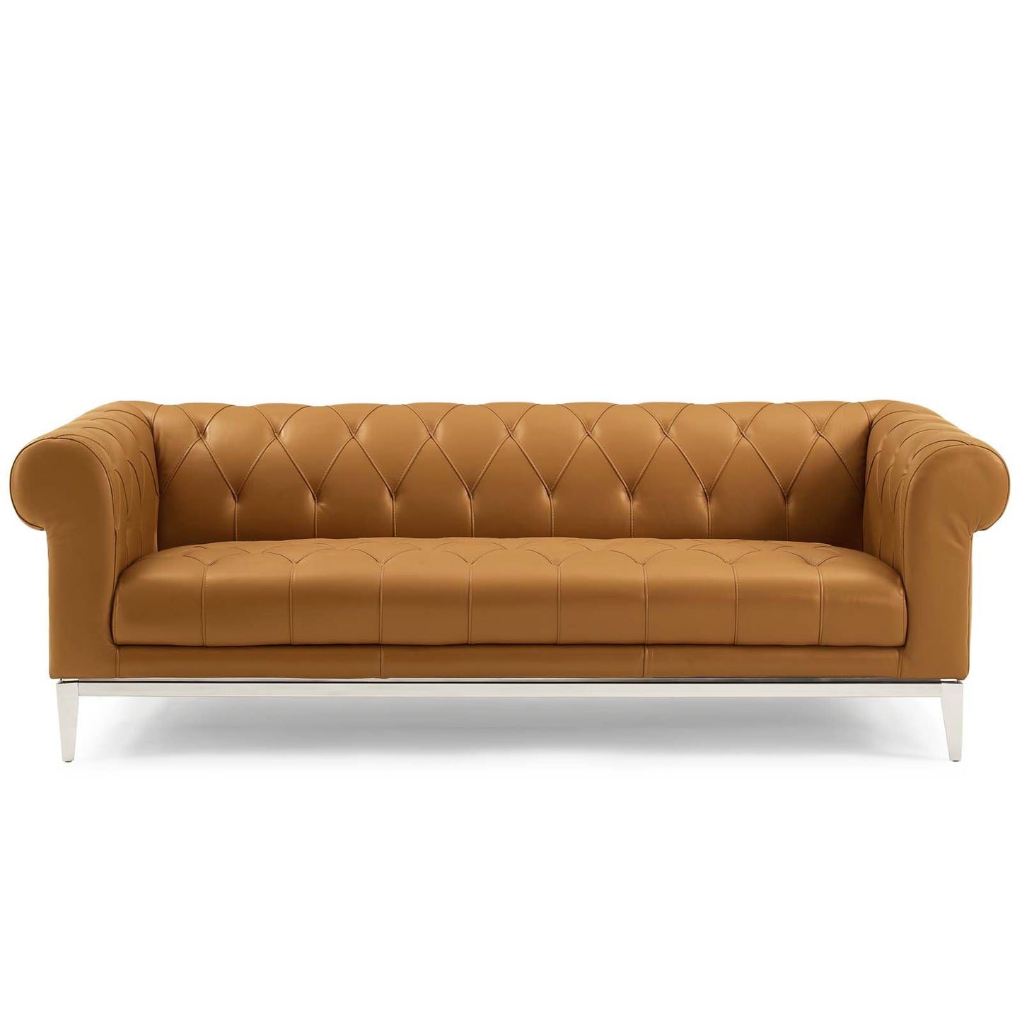 Canapé Chesterfield capitonné en cuir avec boutons Idyll par Modway