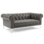 Idyll Tufted Button Upholstered Leather Chesterfield Loveseat