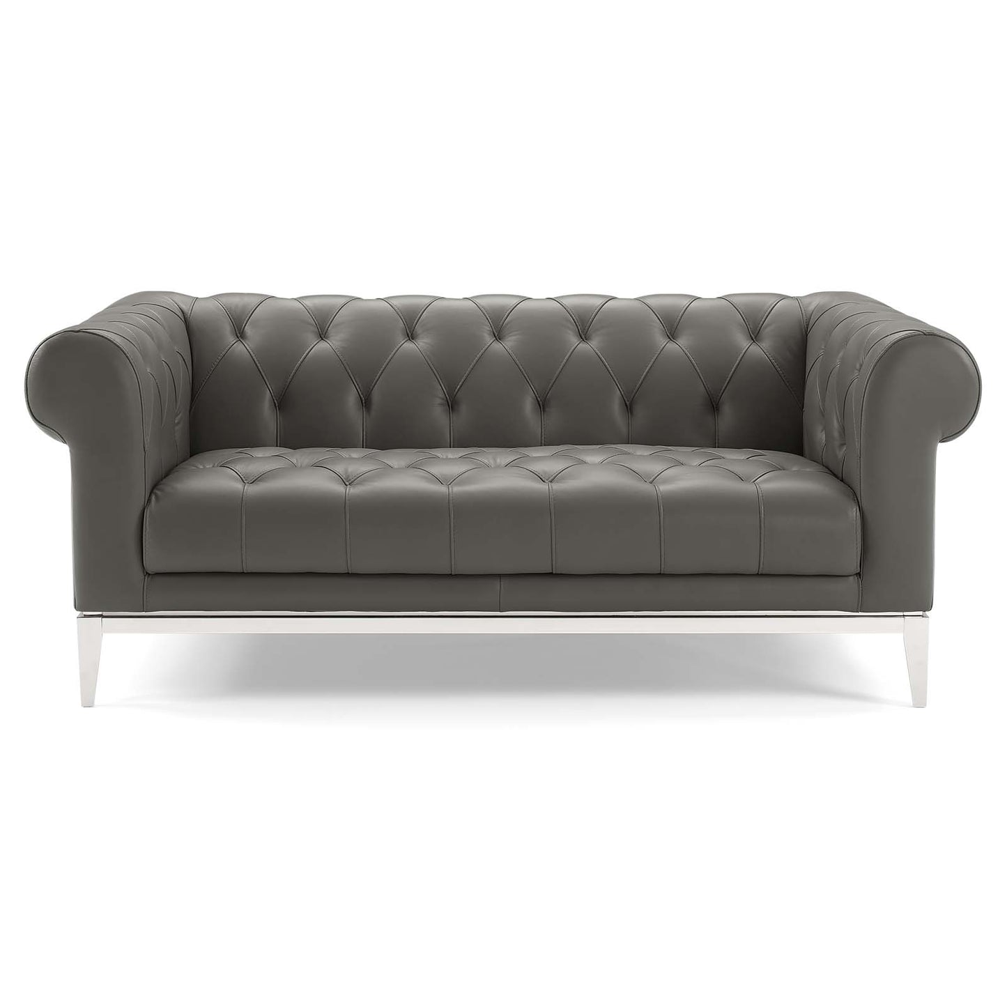 Idyll Tufted Upholstered Leather Sofa and Loveseat Set