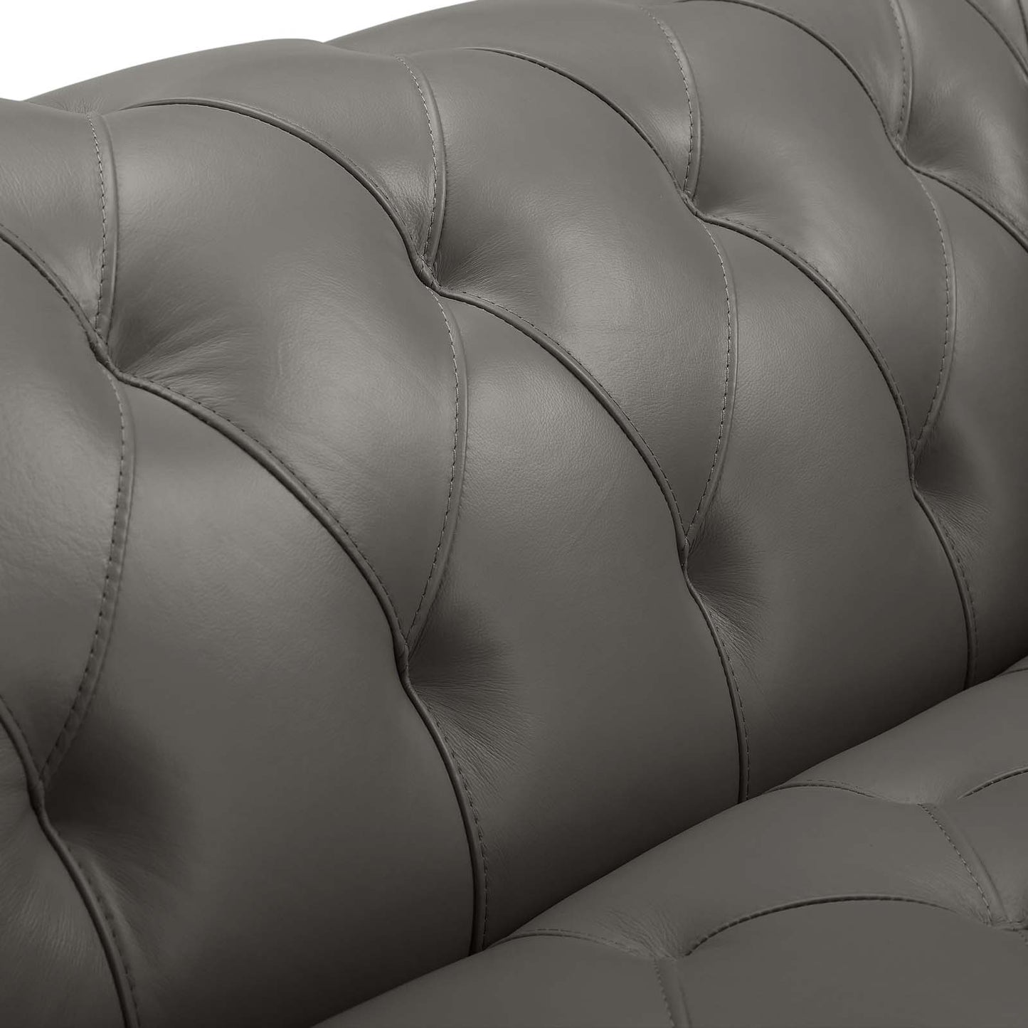 Idyll Tufted Button Upholstered Leather Chesterfield Loveseat