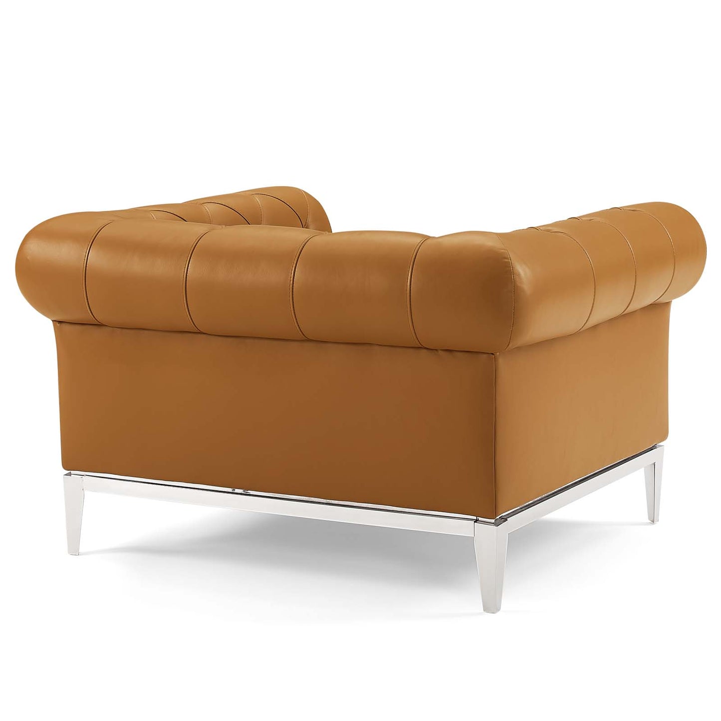 Fauteuil Chesterfield en cuir capitonné à boutons Idyll par Modway