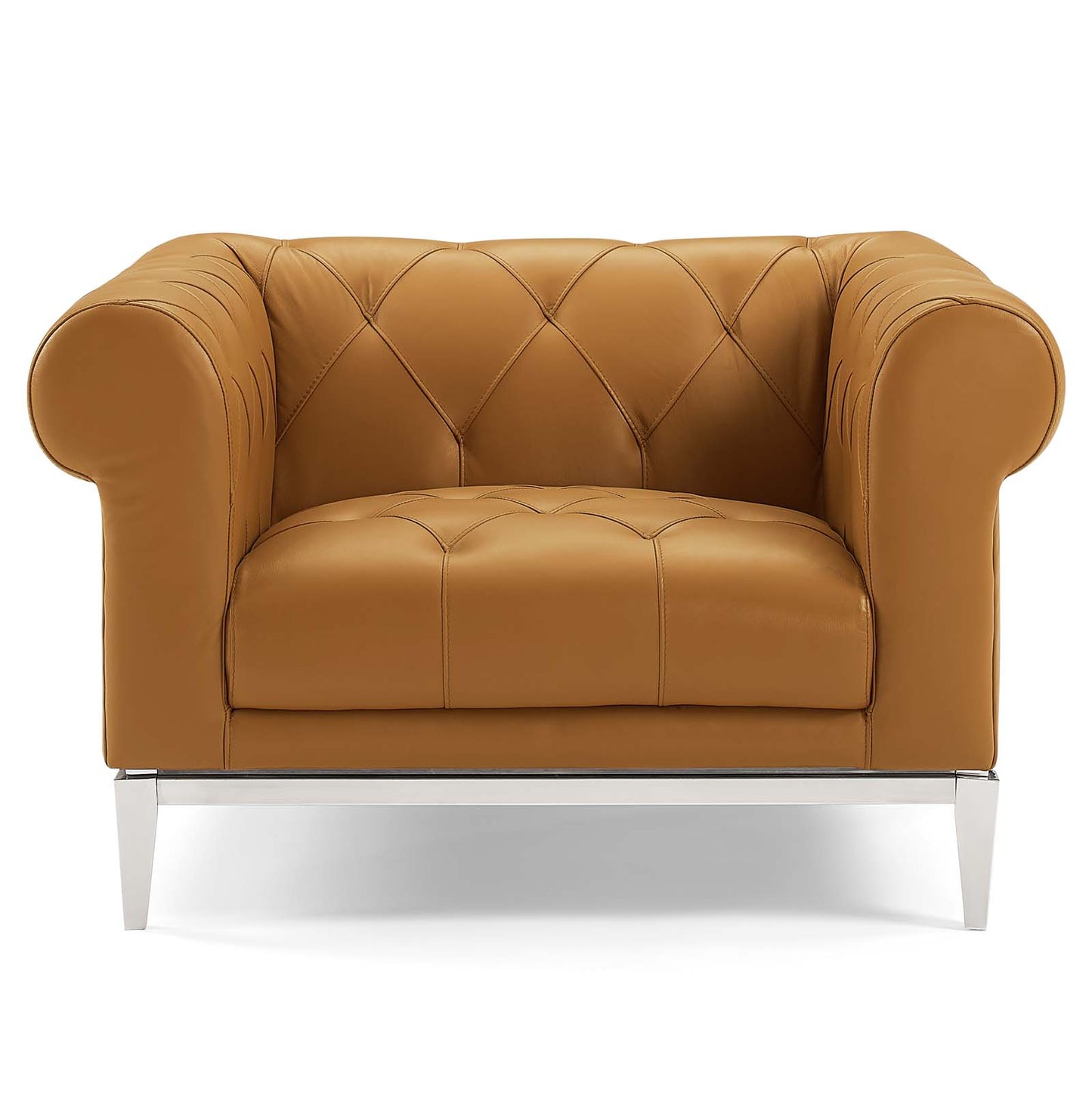 Fauteuil Chesterfield en cuir capitonné à boutons Idyll par Modway