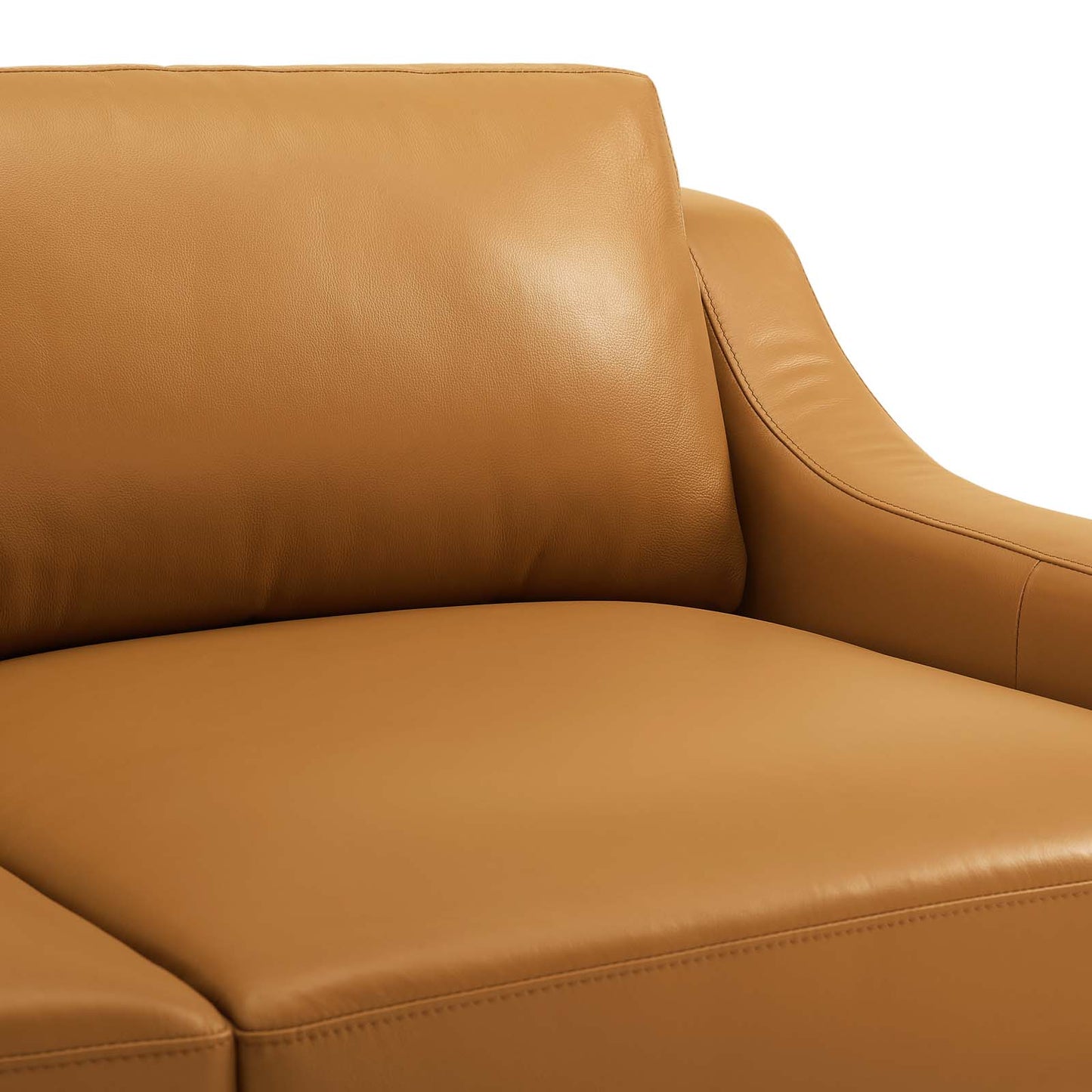 Loveseat de cuero con base de acero inoxidable de 64" y arnés de Modway