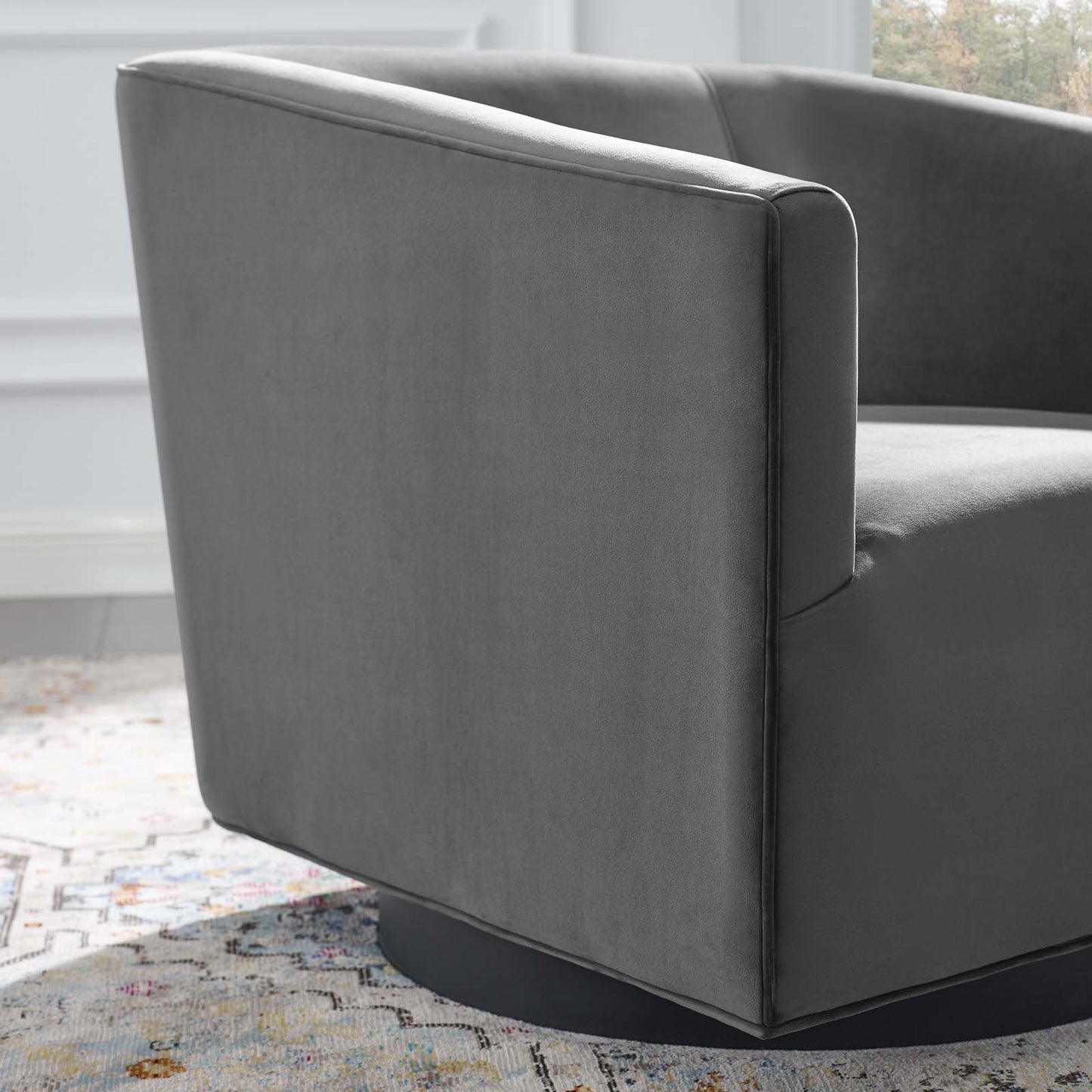 Twist Accent Lounge Performance Velvet Swivel Chair