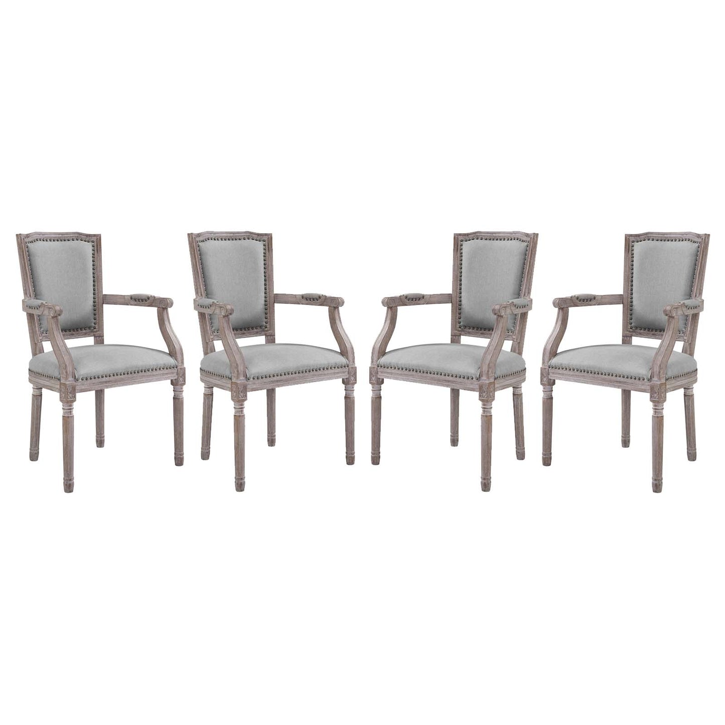 Juego de 4 sillones de comedor tapizados en tela Penchant de Modway