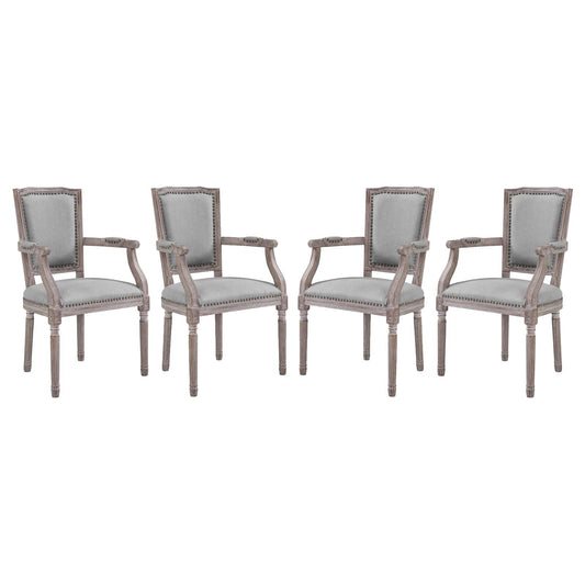 Juego de 4 sillones de comedor tapizados en tela Penchant de Modway